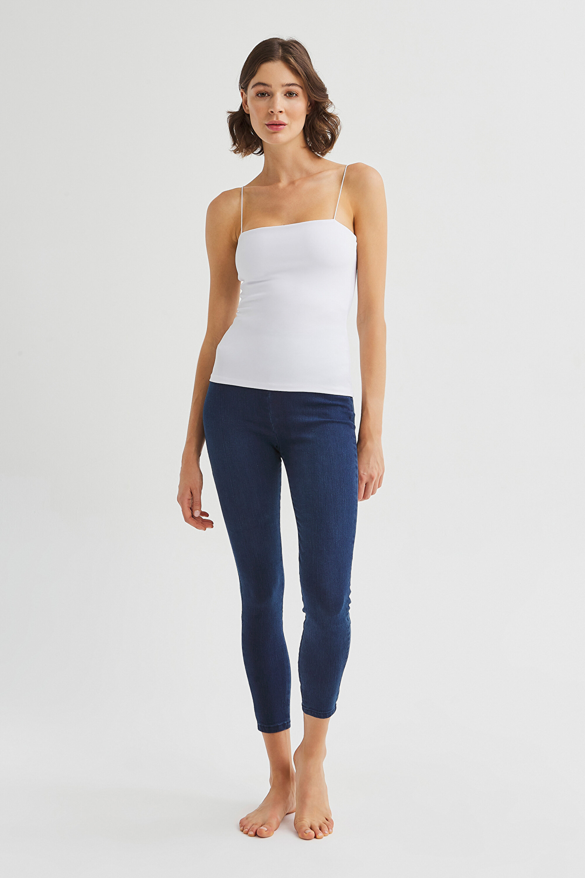 HIGH WAIST PUSH UP JEGGIN, L, DENIM BLUE