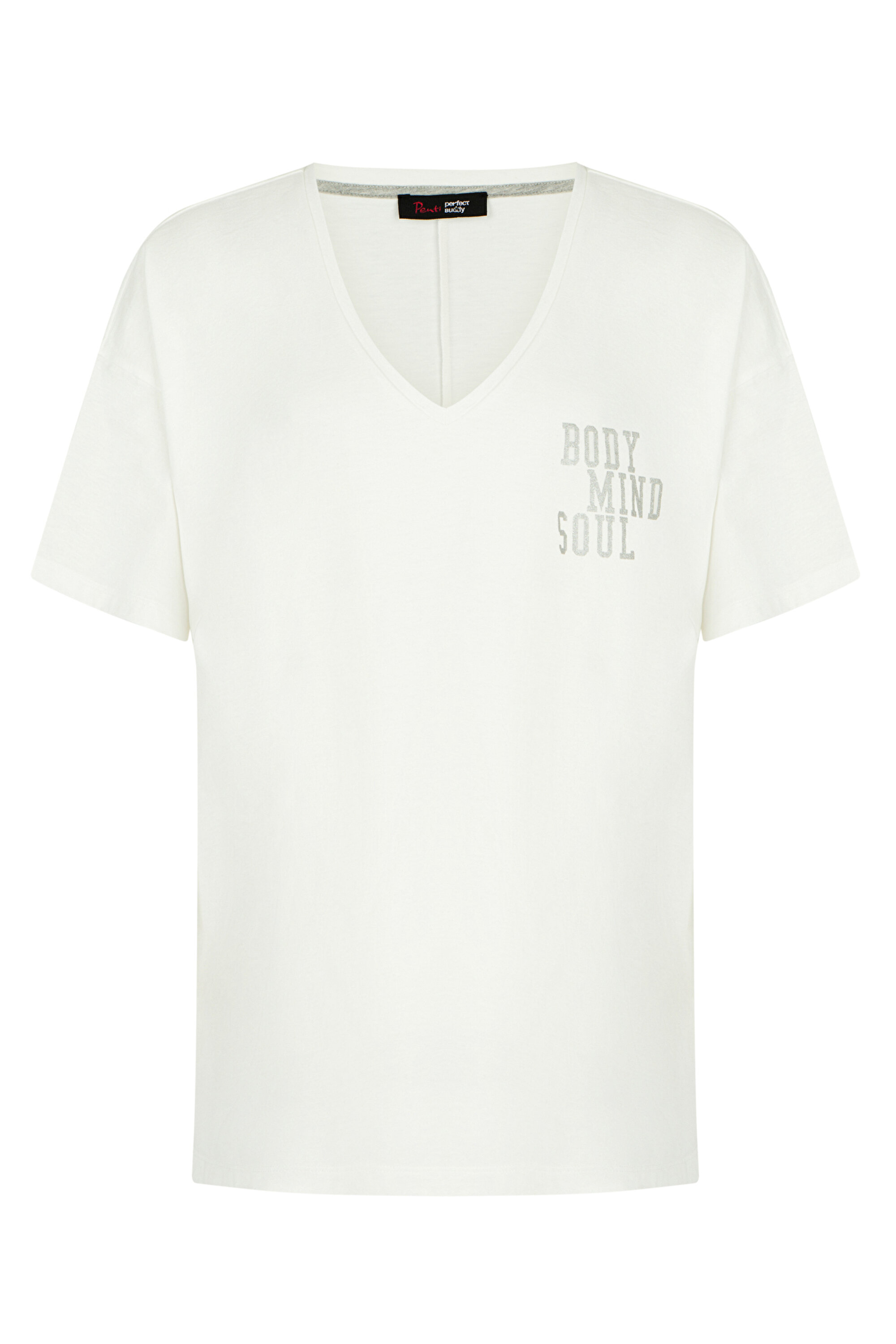 PFT V NECK OVERSIZE TSHIR, L, BYZ BEYAZ1