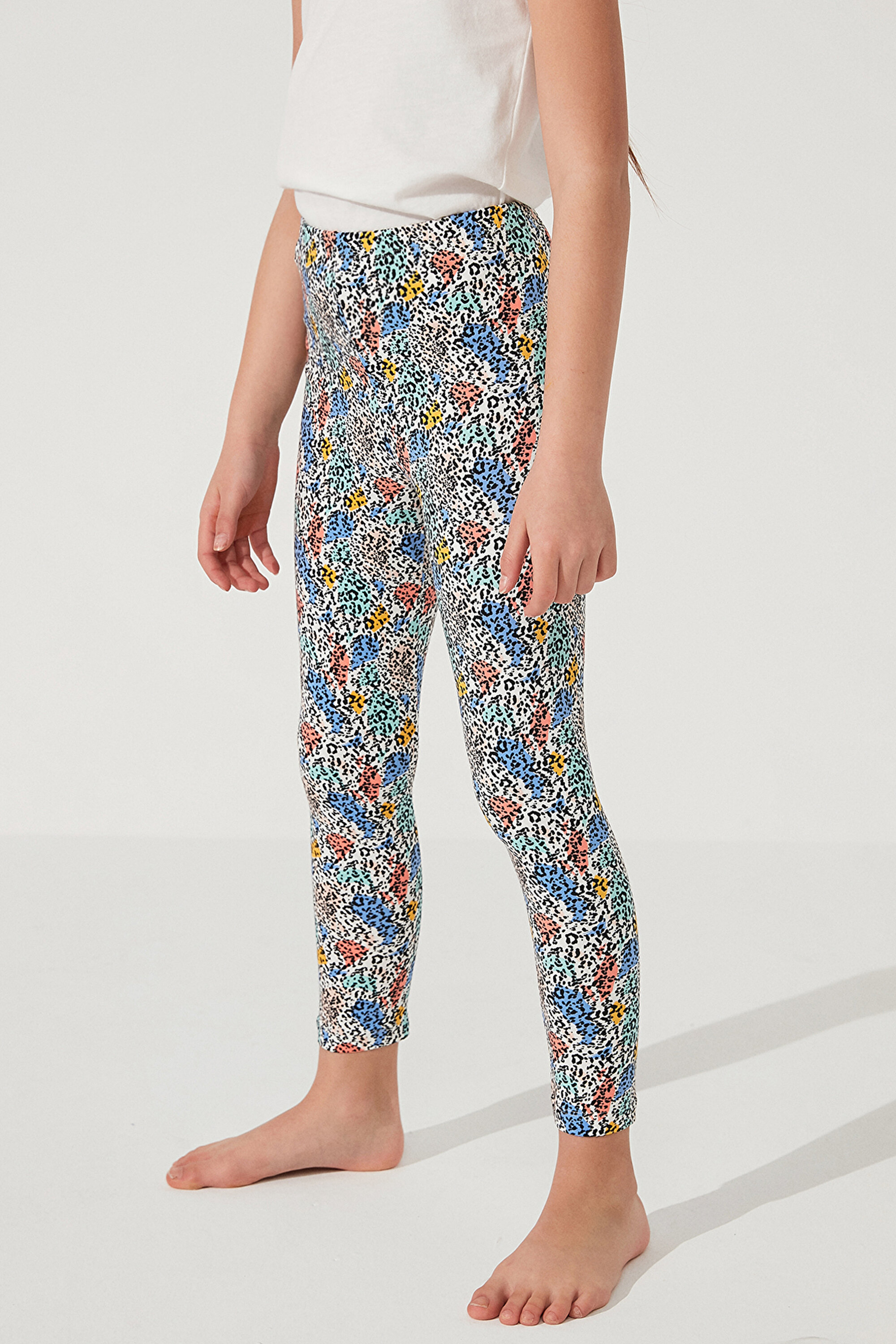 GIRLS SAFARI LEGGING, 3-4, MIX MIX