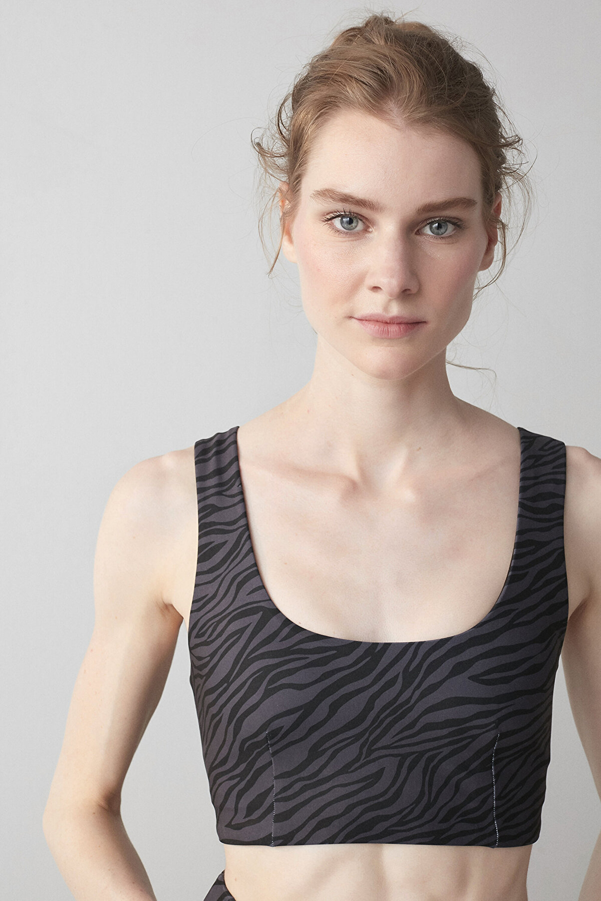 ZEBRA PRINTED CROP TOP, L, MIX MIX