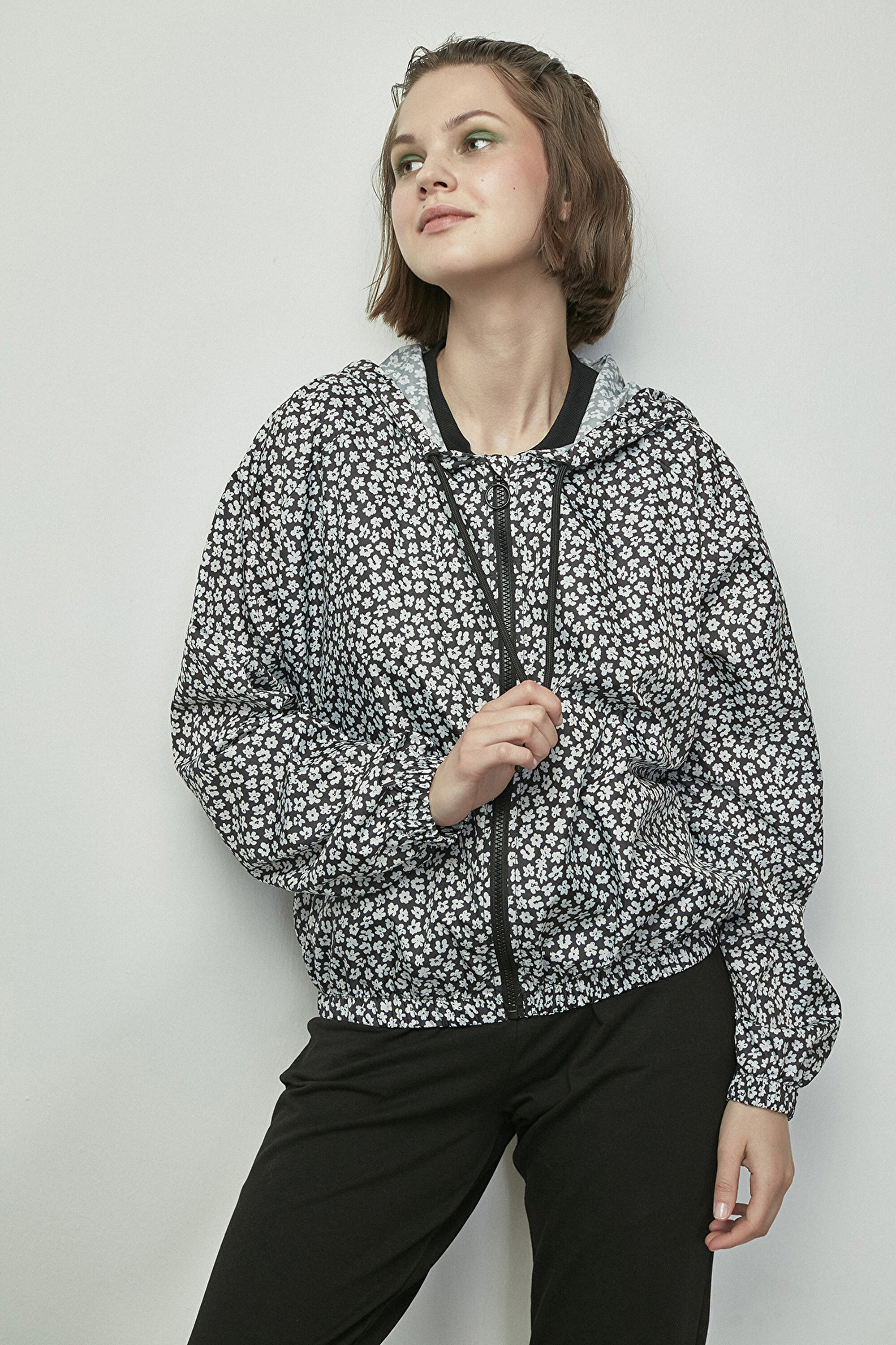 BU4U FLORAL WINDBREAKER, L, MIX MIX