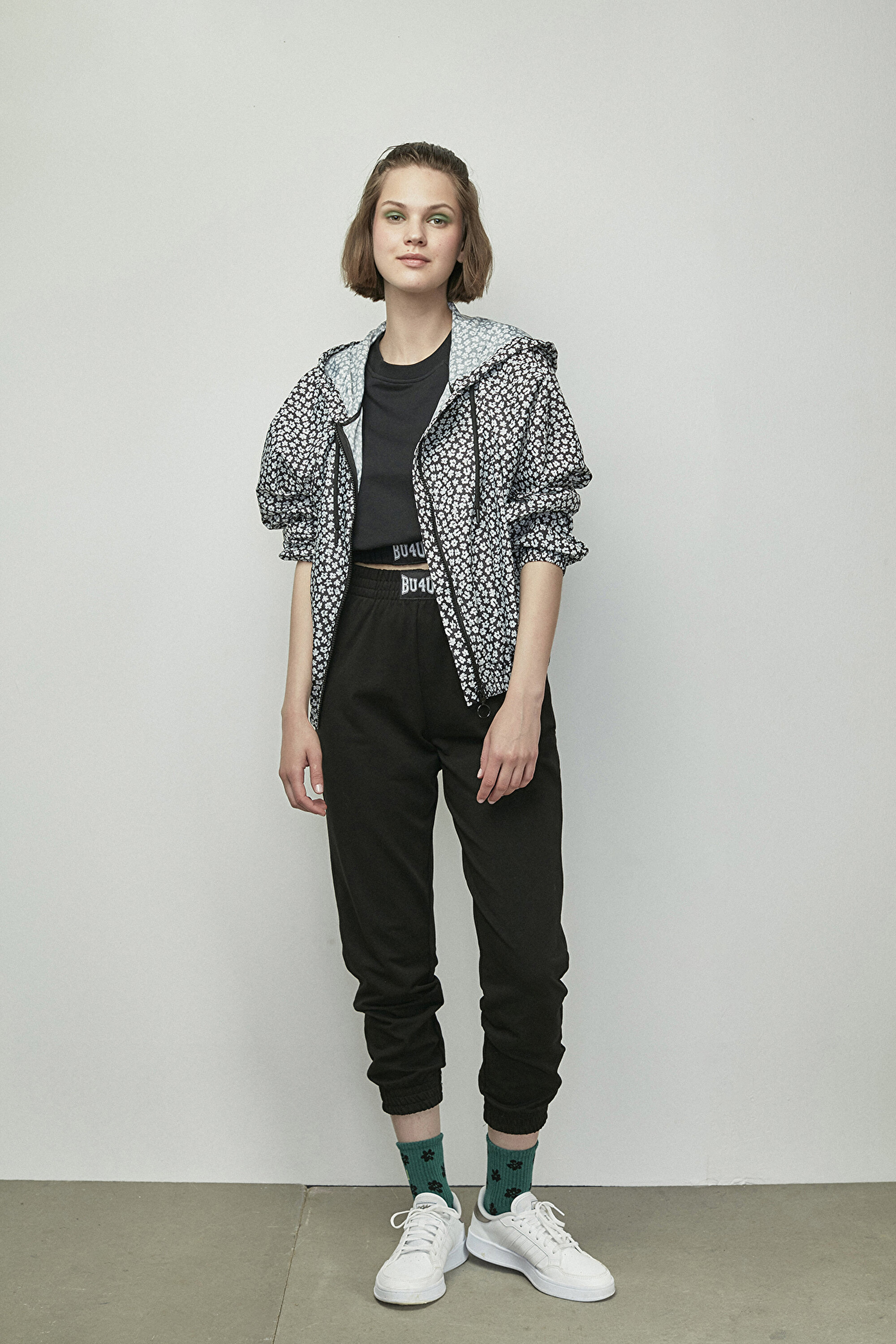 BU4U FLORAL WINDBREAKER, L, MIX MIX