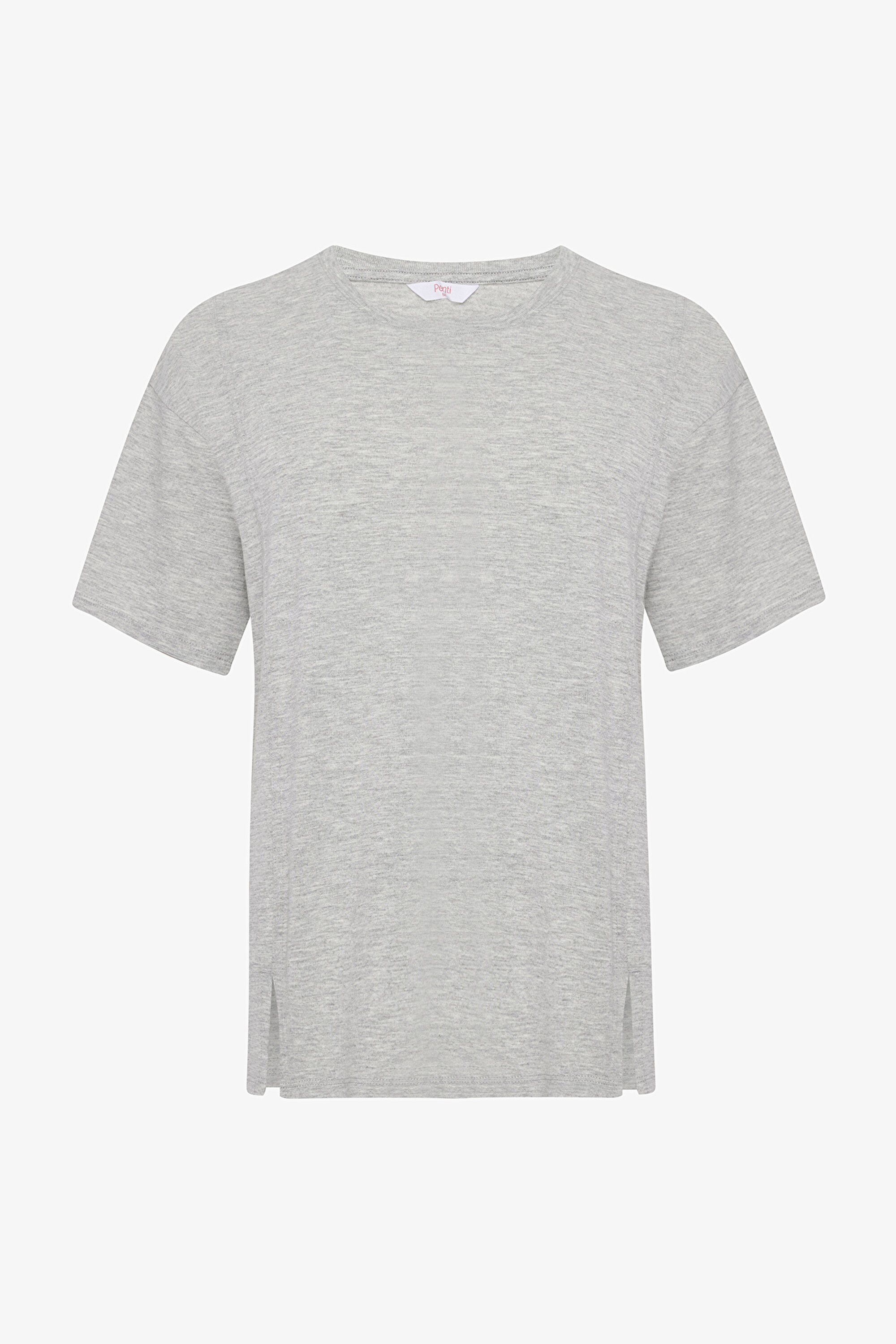 ★KIRSH★ Stitch Point Slim Fit T-Shirt Melange Grey Cotton Stretch T-Shirt | Heather Grey – Swet Tailor