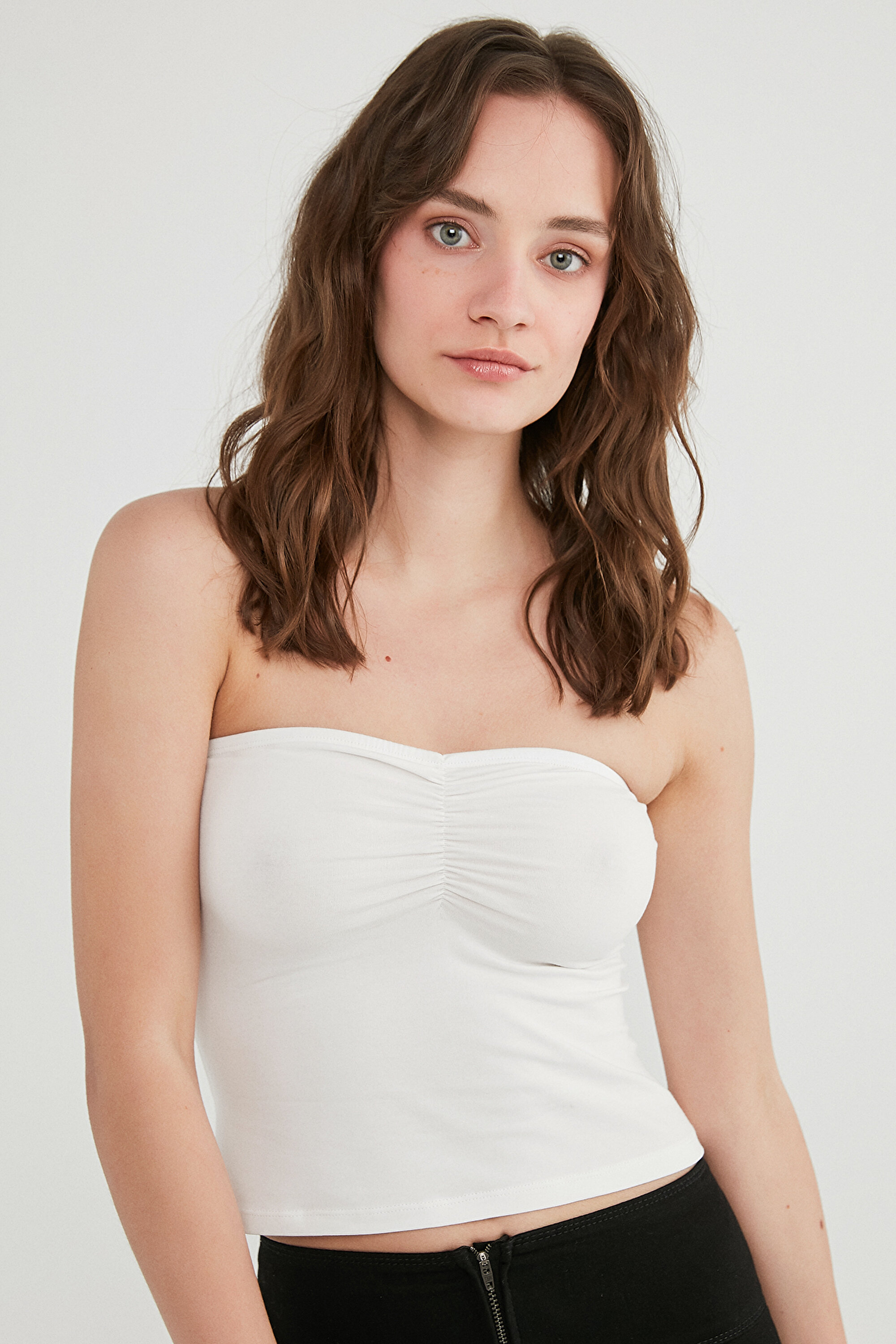 TUBE TOP, L, BYZ BEYAZ1