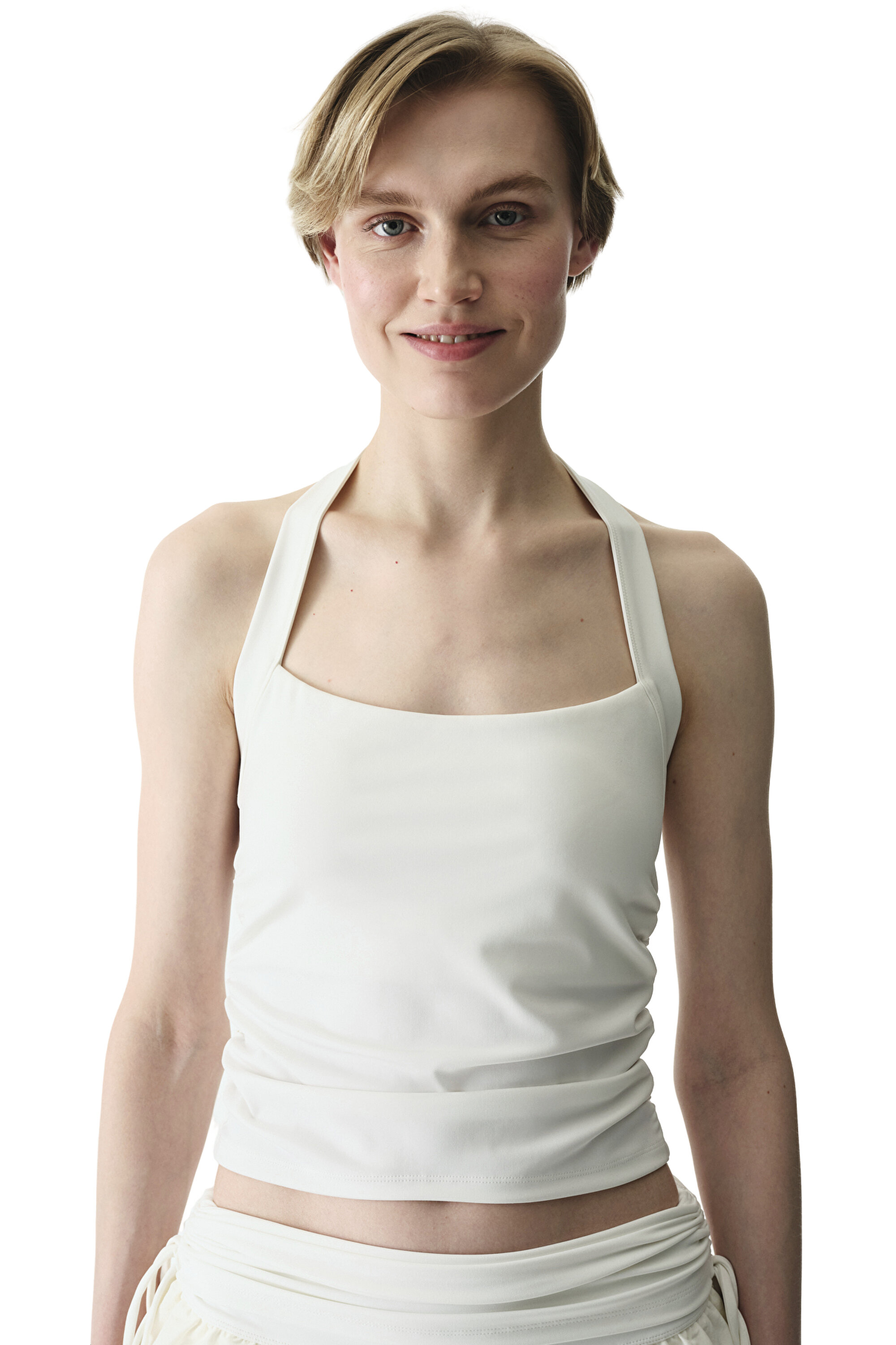 最終価格【yo BIOTOP】rayon bare halter neck Çizgili Moi Halter Yaka Crop Üst PLK2PKWK25IY-MIX - Çok Renkli - Penti
