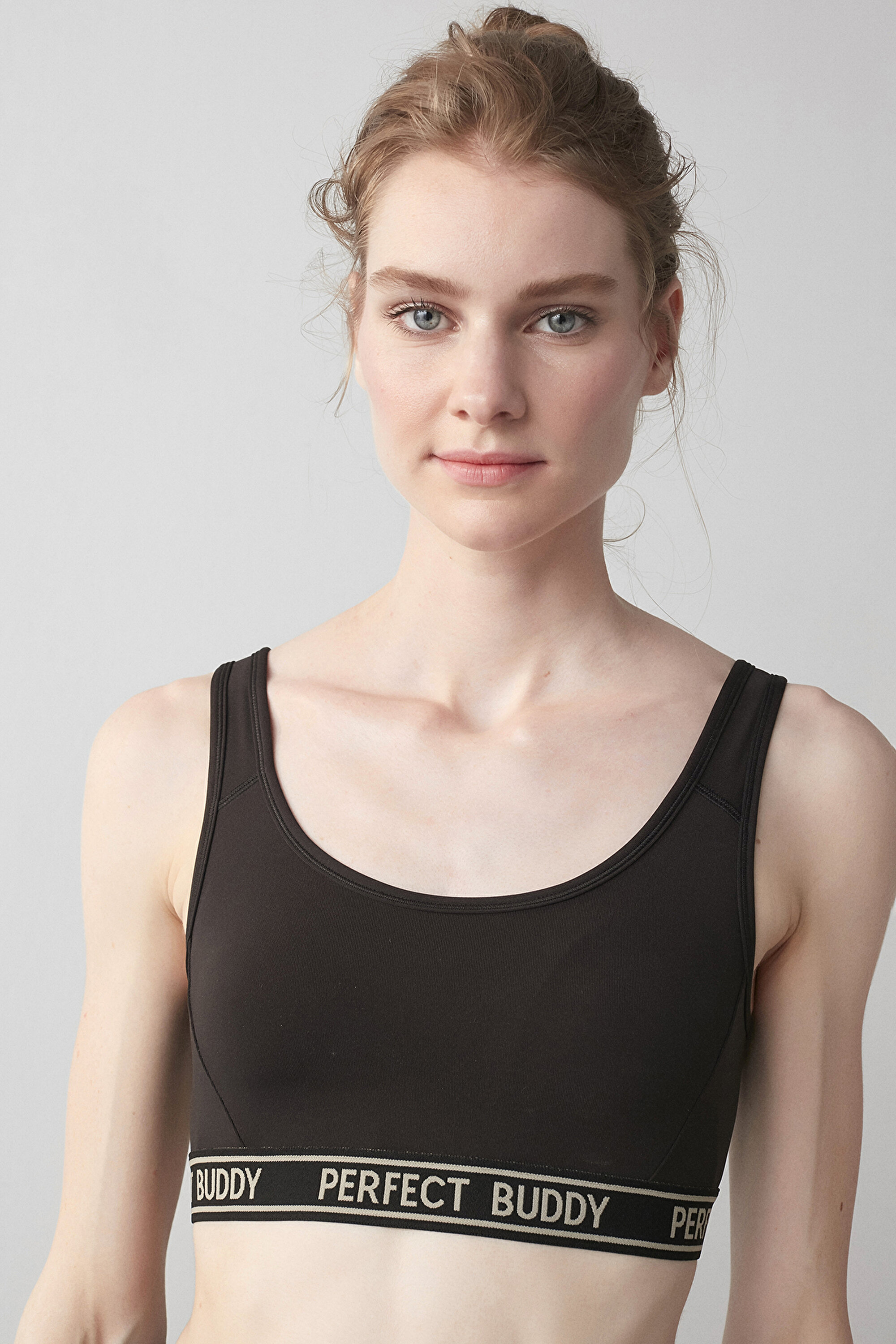 LOGO DETAILED SPORTS BRA, L, 500 SIYAH3