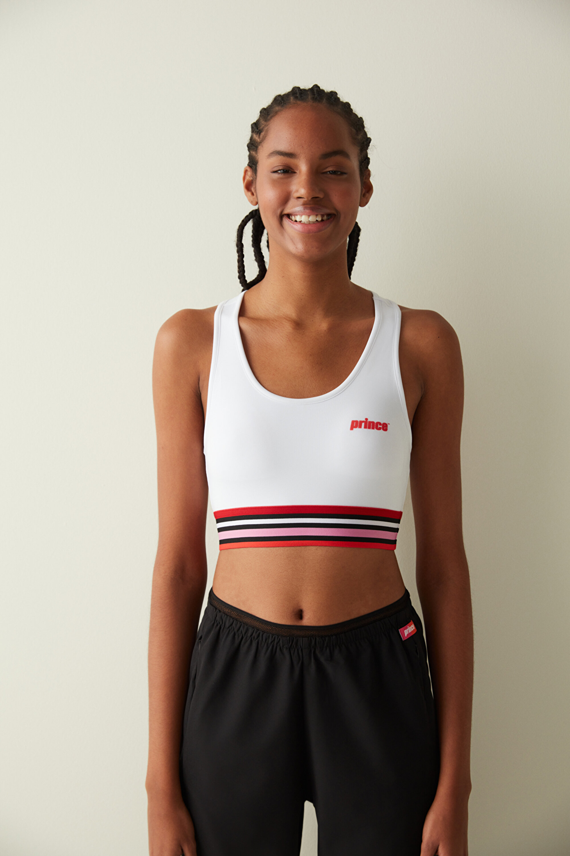 COLORFUL STRIPED BRA, L, WT3 OPTIK BEYAZ