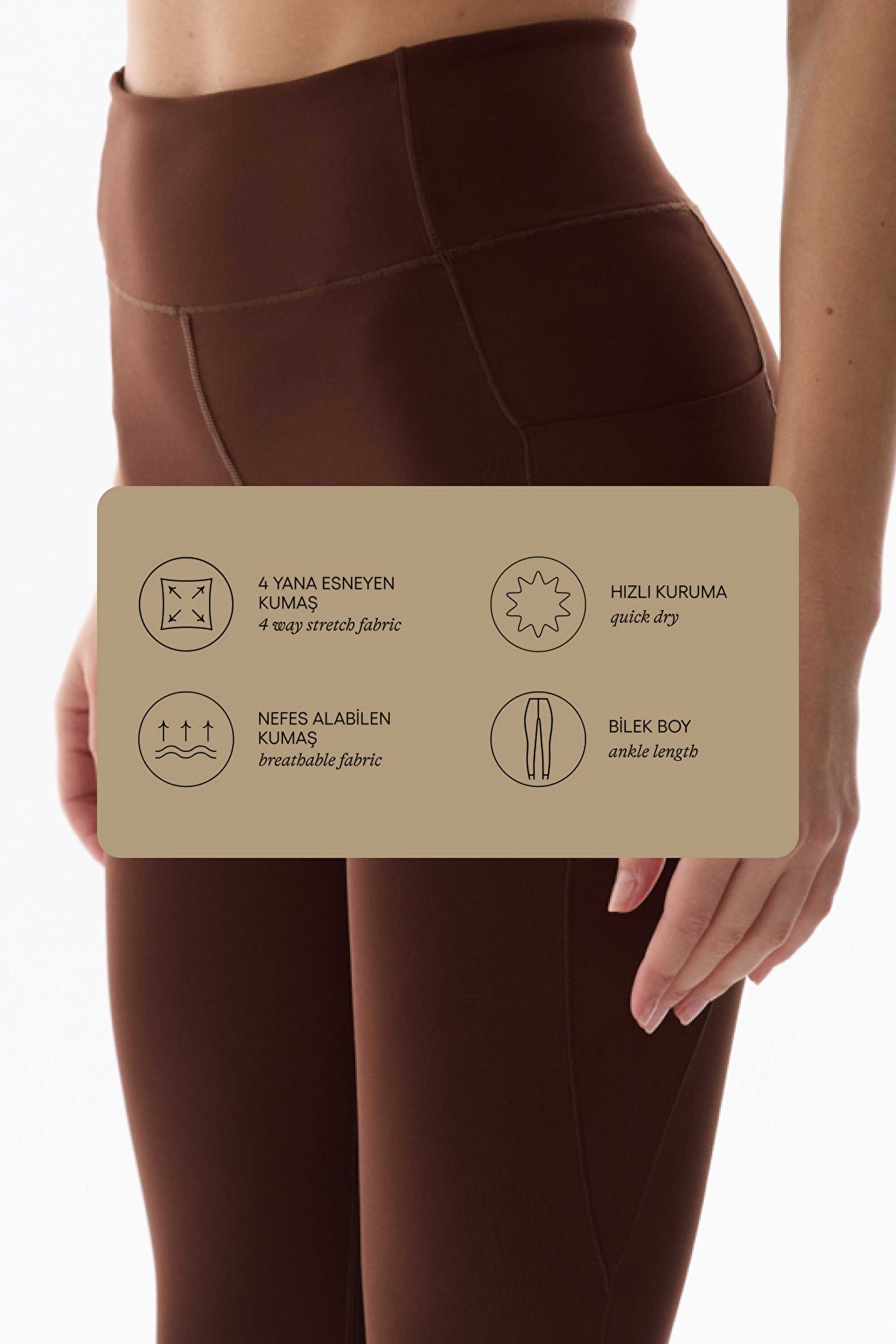 Brown Core Flow Leggings PHE63V4N26IY-BR9 - KAHVERENGİ - Penti