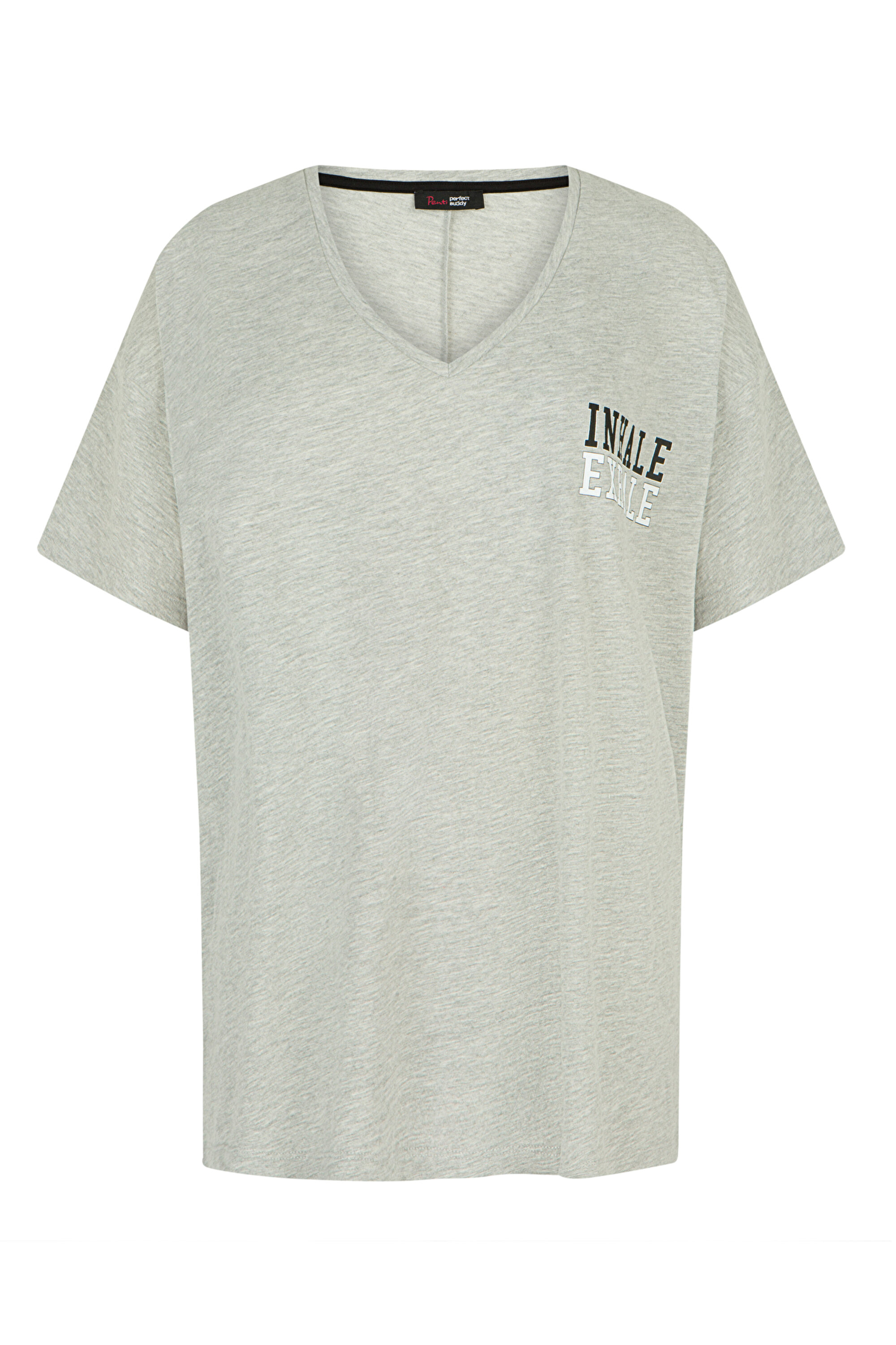 PFT V NECK OVERS, L, GE7 AÇIK GRİ MELANJ