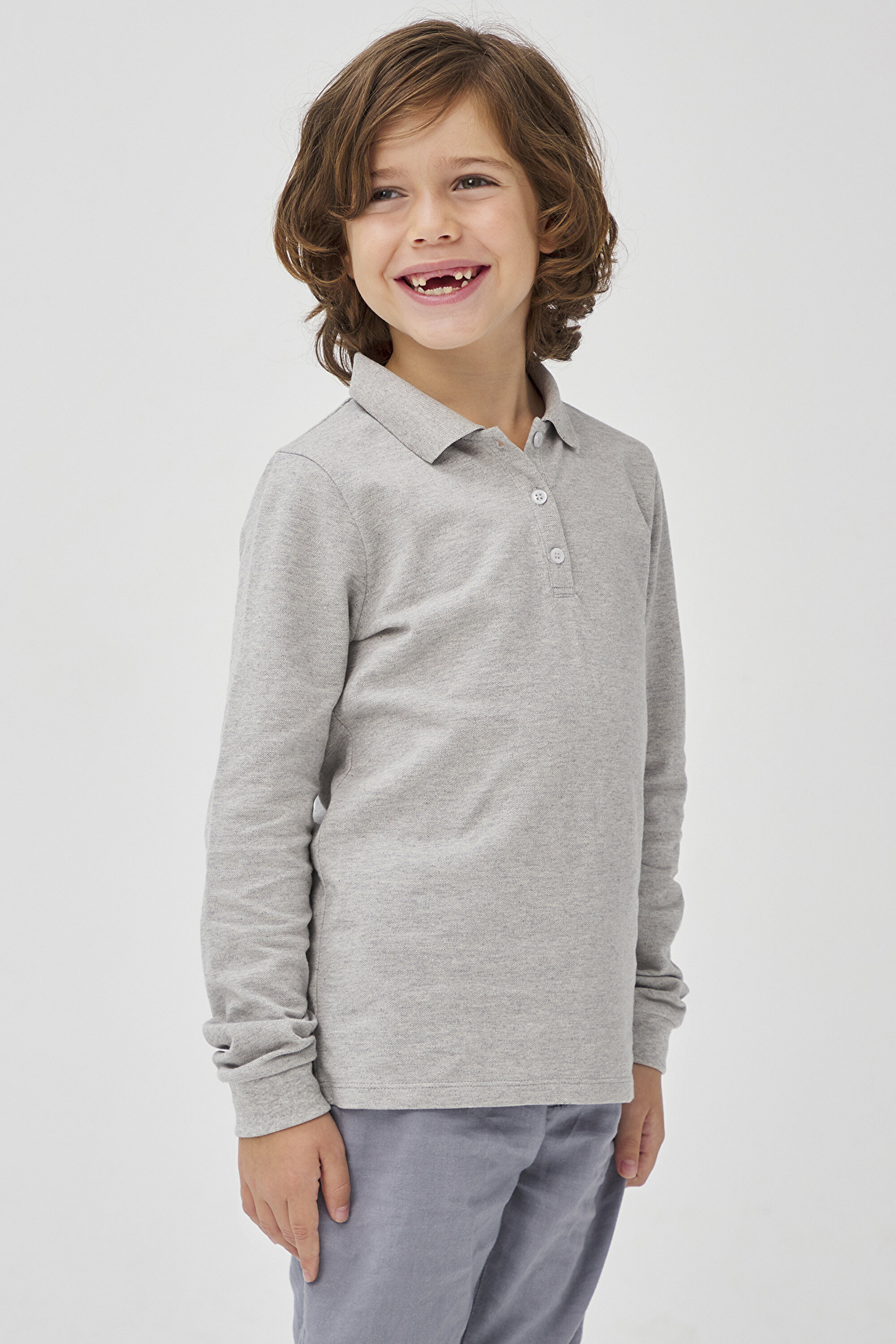 UNISEX POLO NECK, 11-12, GE8 GRİ MELANJ