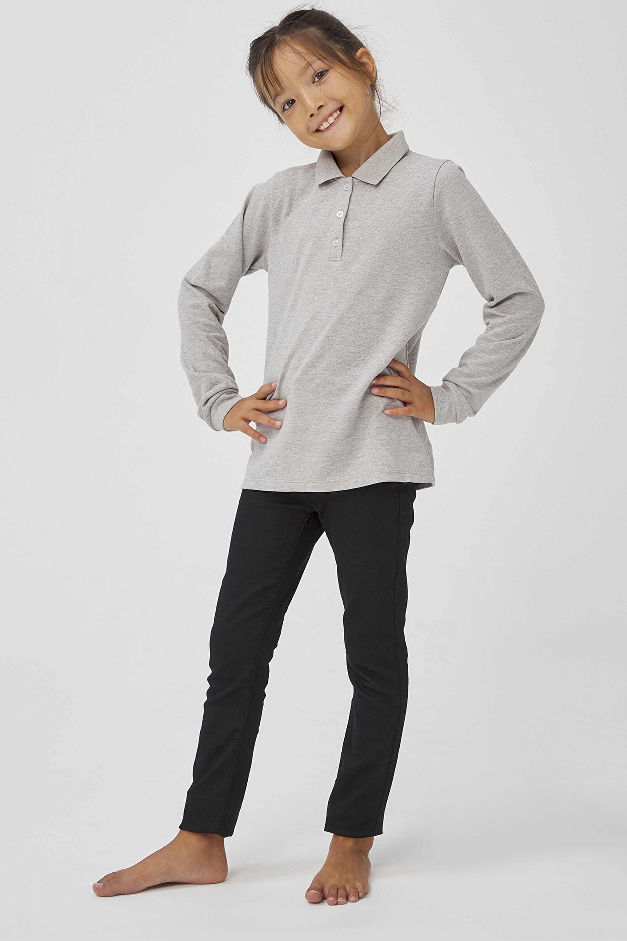 UNISEX POLO NECK, 11-12, GE8 GRİ MELANJ