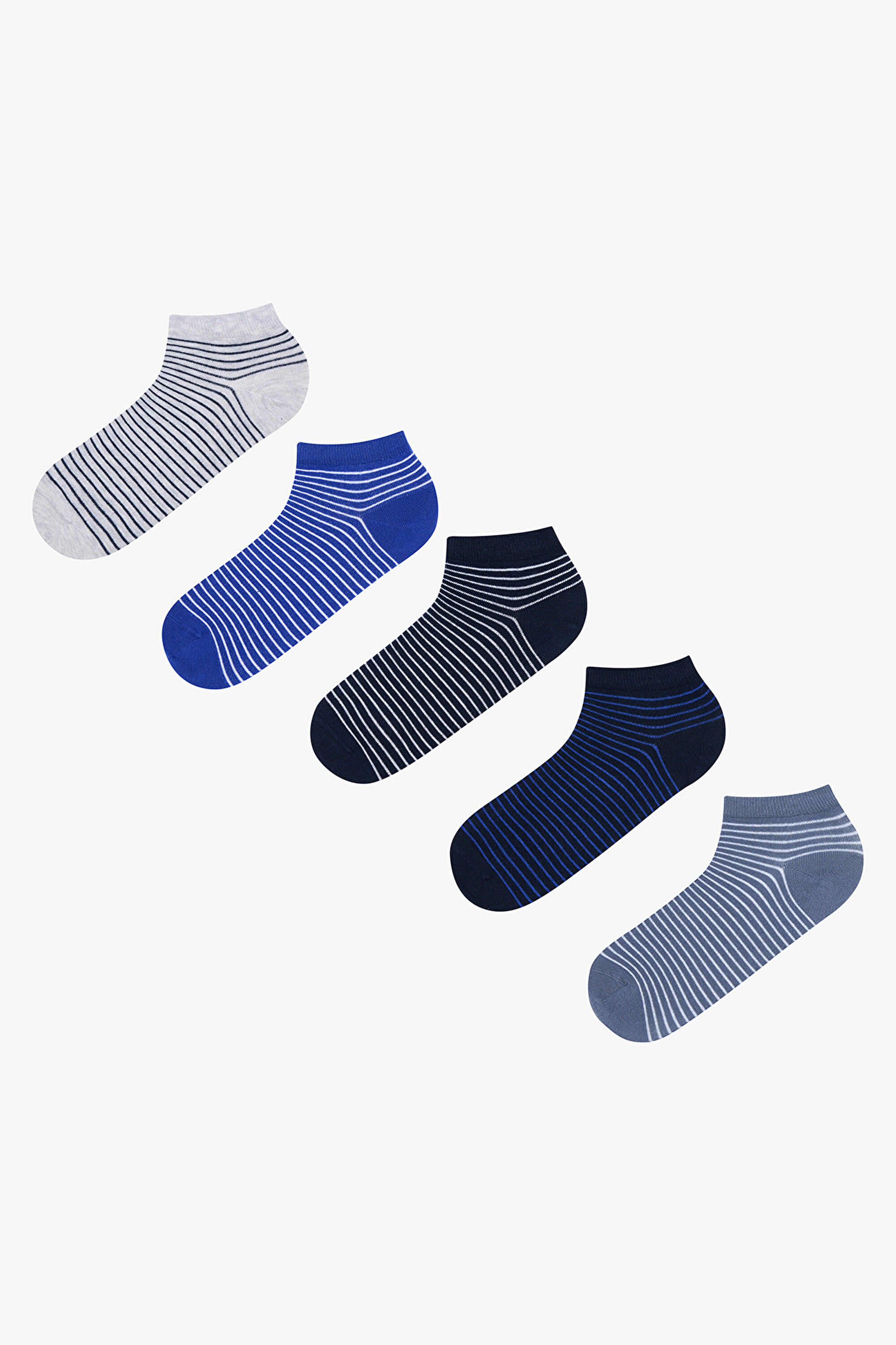 Erkek Stripe 5li Çok Renkli Patik Çorap PHI2WVFE25IY-MIX - Çok