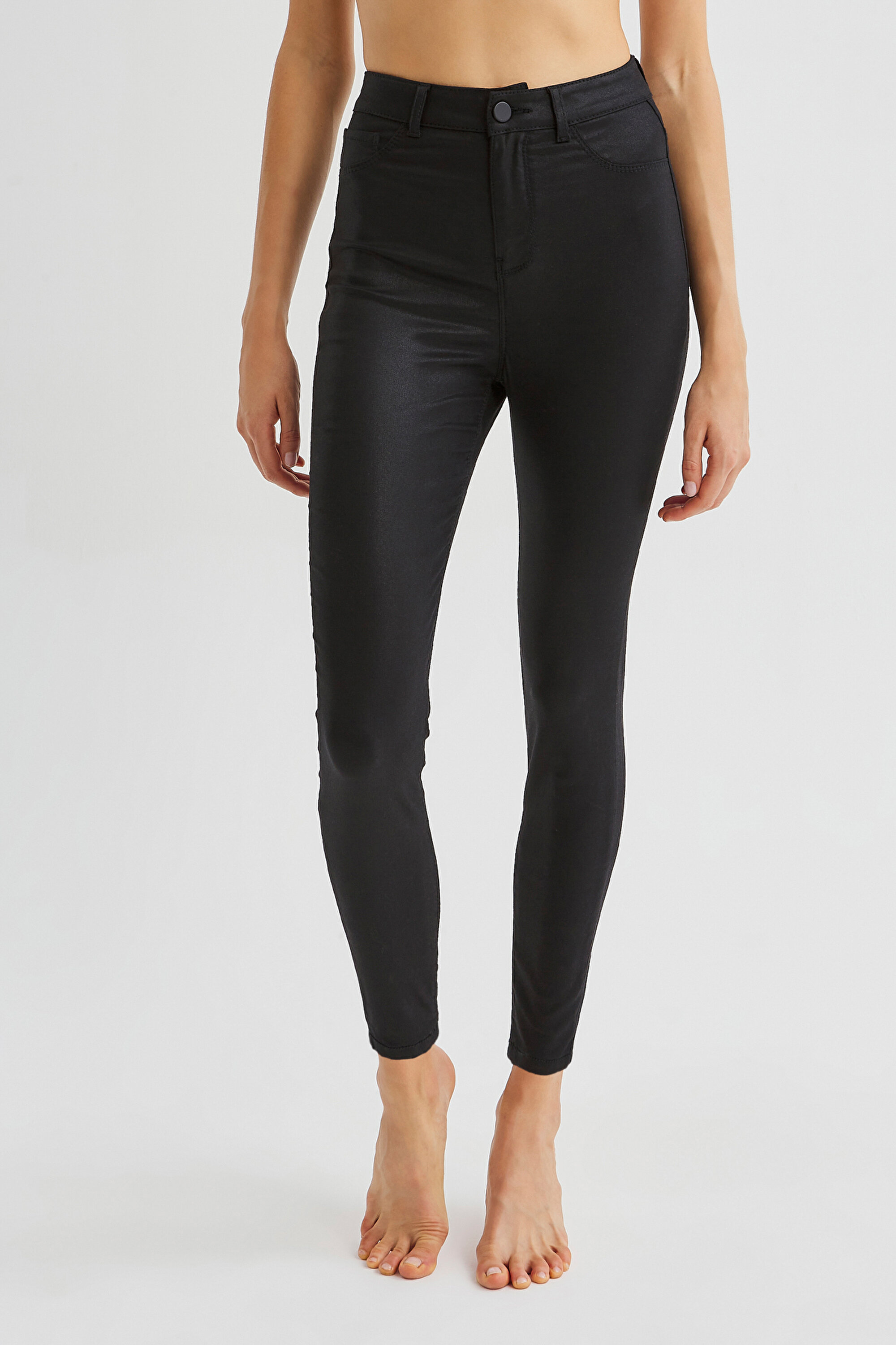 COATED JEGGING, L, SH1 SIYAH