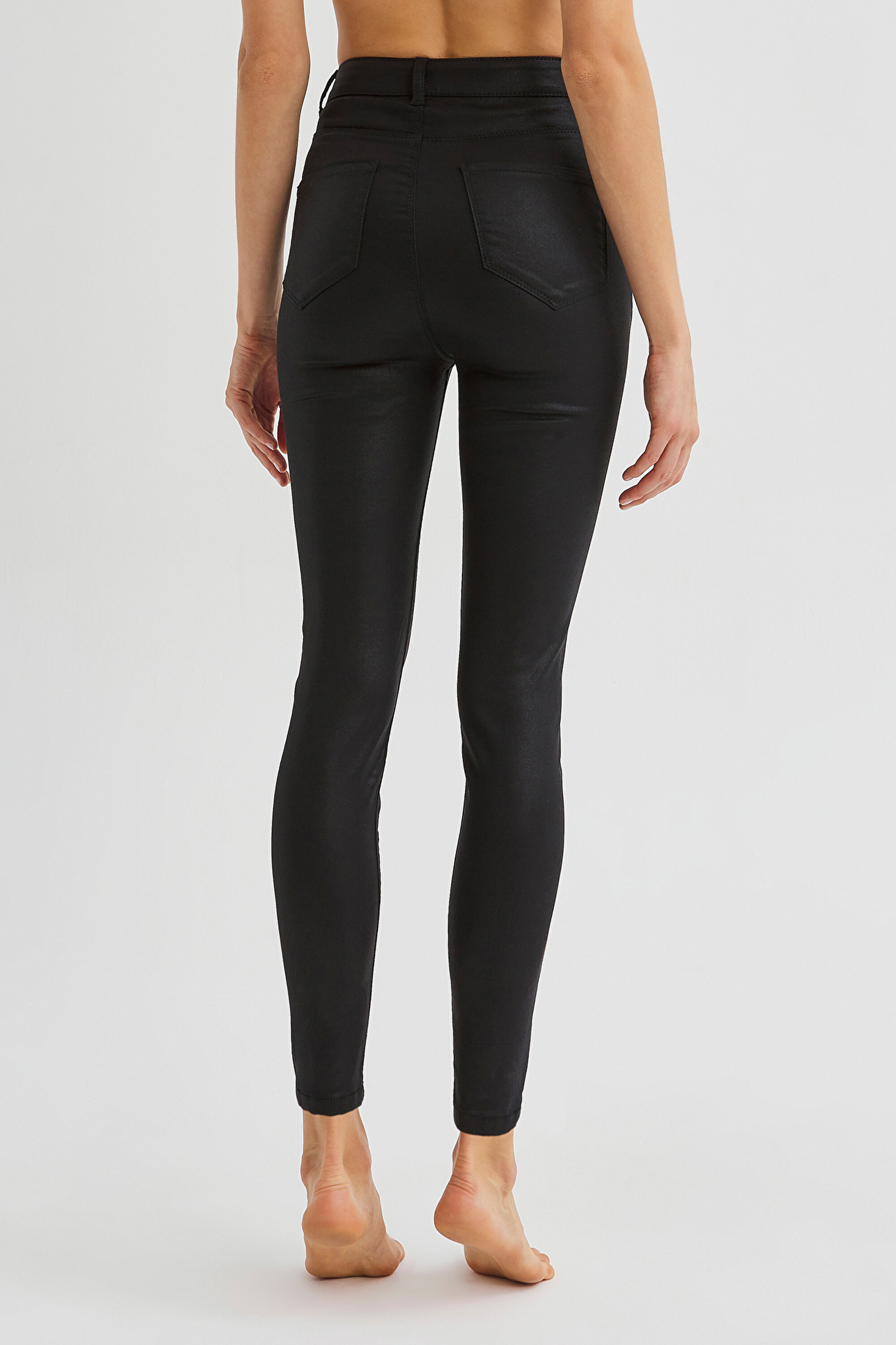 COATED JEGGING, L, SH1 SIYAH