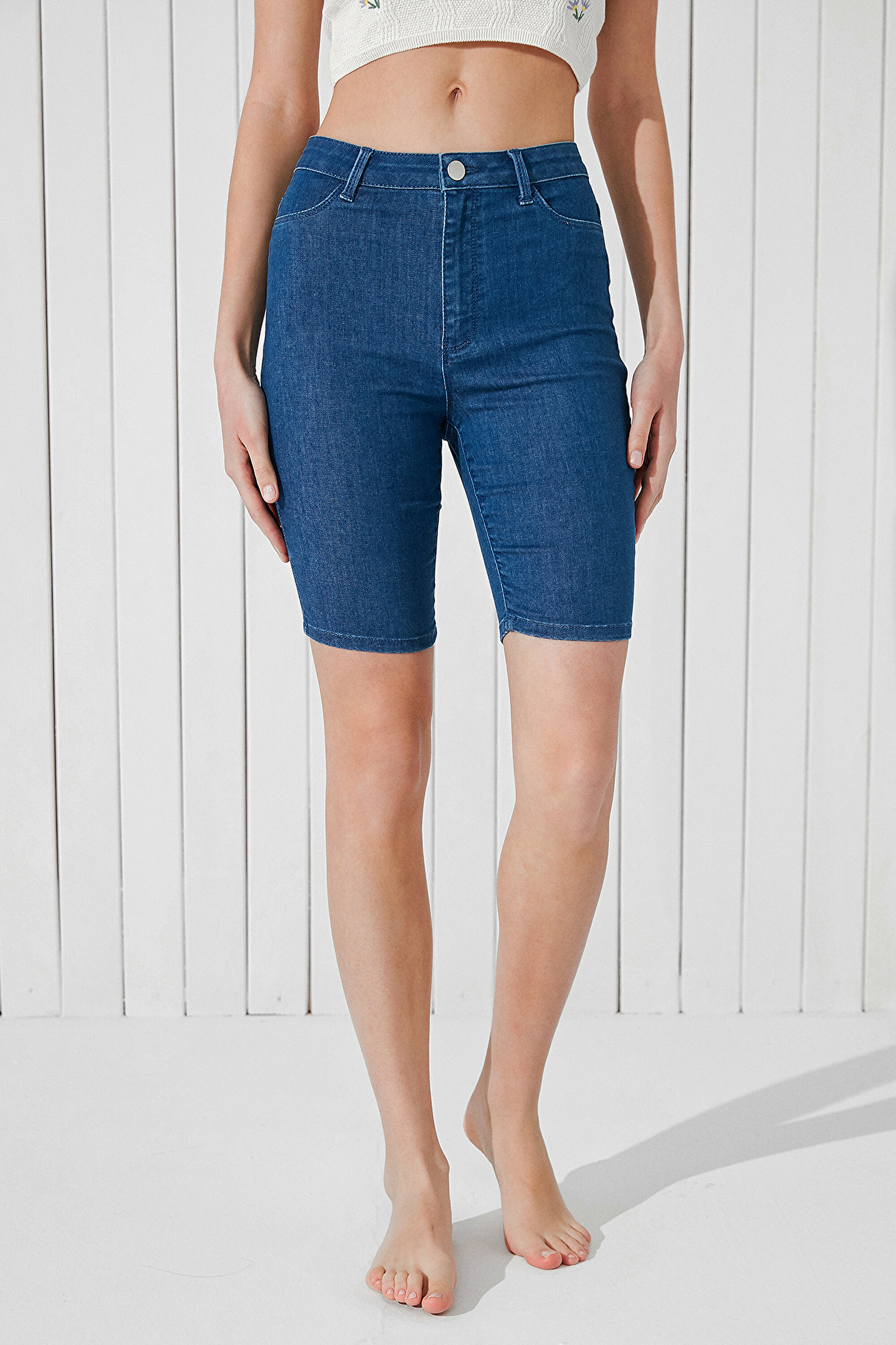RECYCLED DENIM BERMUD, L, DNL DENIM BLUE