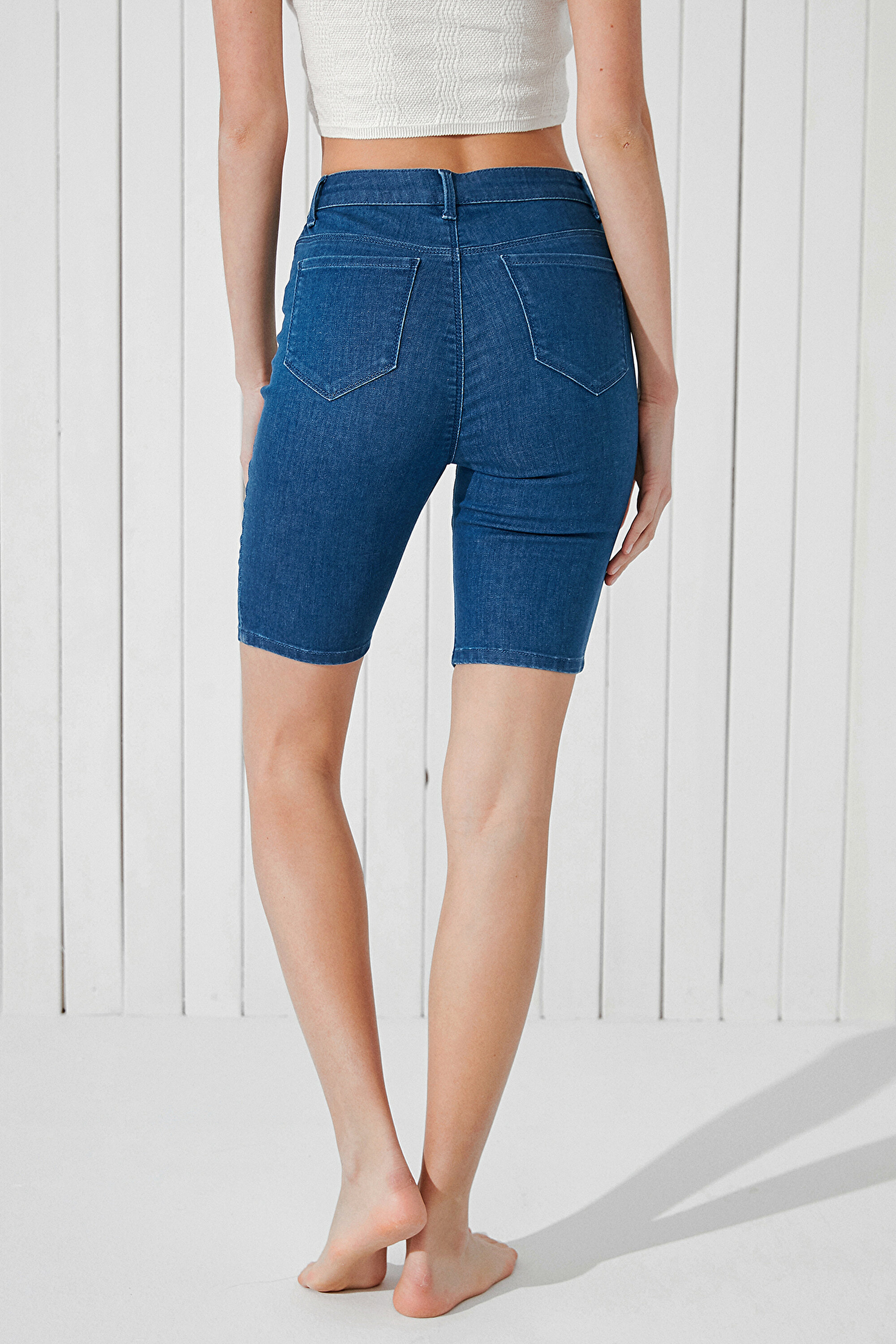 RECYCLED DENIM BERMUD, L, DNL DENIM BLUE