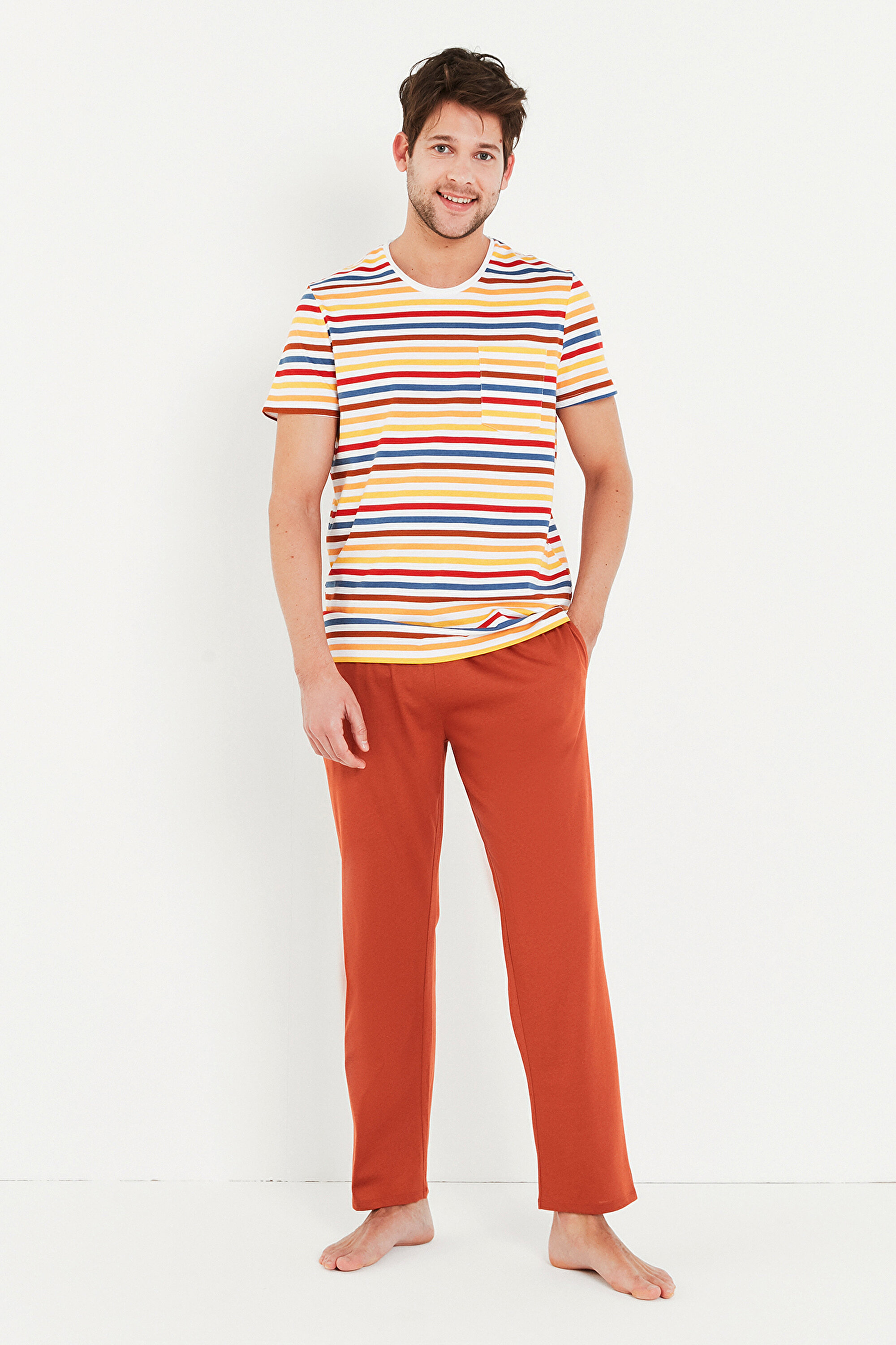 COLORFUL STRIPE SS PANTOLON, L, MIX MIX