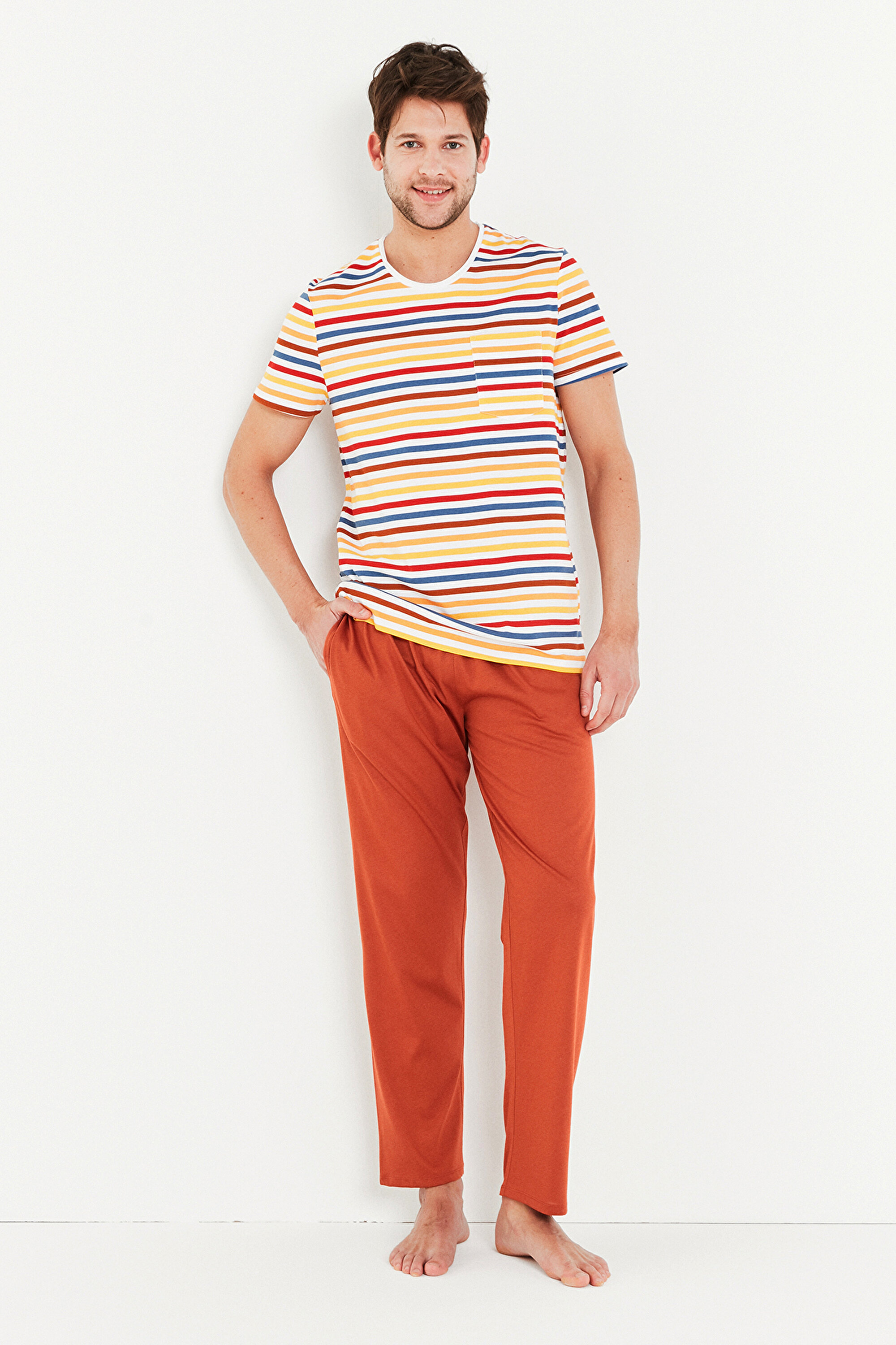 COLORFUL STRIPE SS PANTOLON, L, MIX MIX