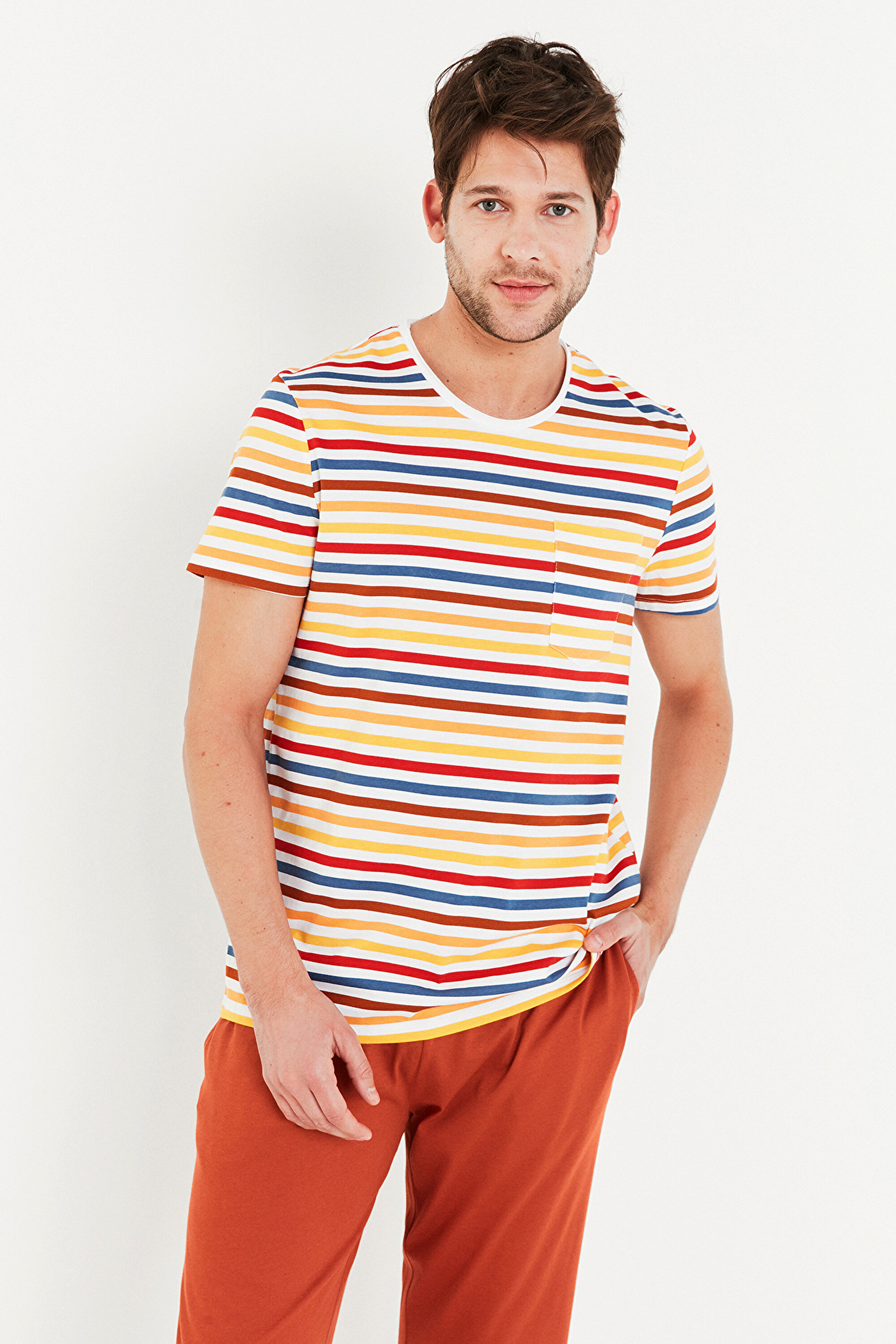 COLORFUL STRIPE SS PANTOLON, L, MIX MIX