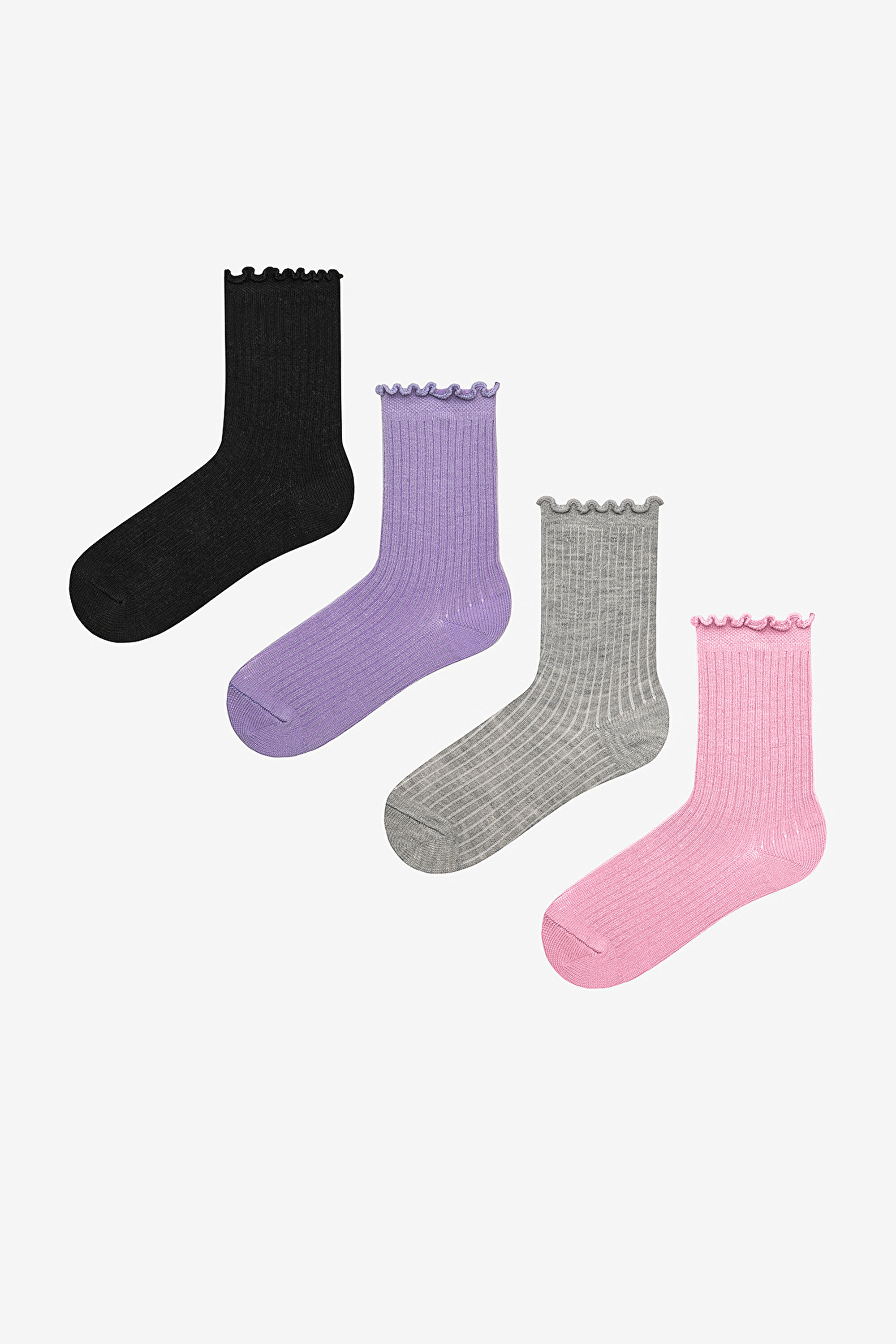 G.COLOR FRILL 4 PACK RIB, 23-26, MIX MIX