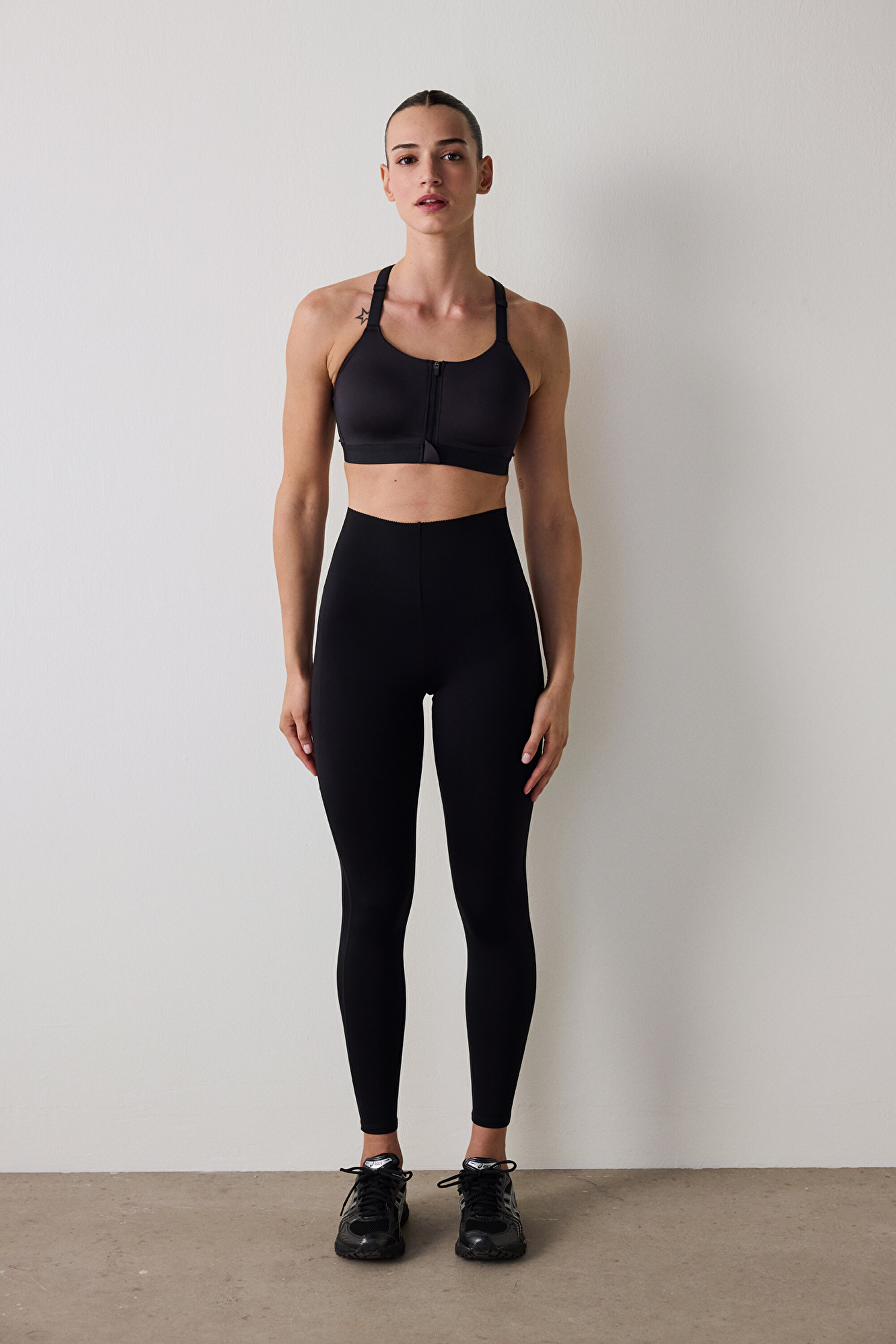 Black High Support Shaping High Waist Back Lock Leggings