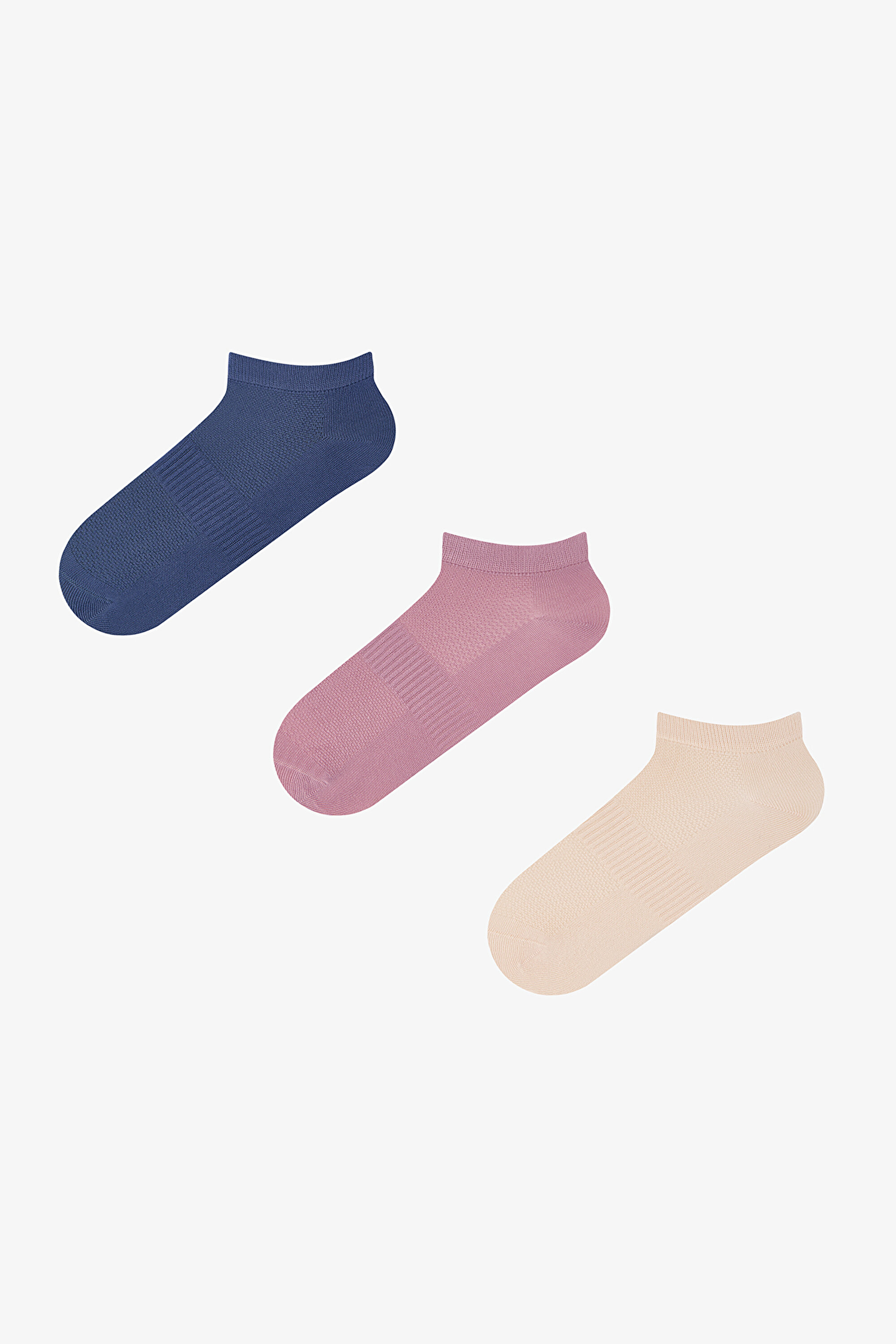 3 Çift Burun Dikişsiz Spor Microfiber Patik Çorap PHNDI1V326IY