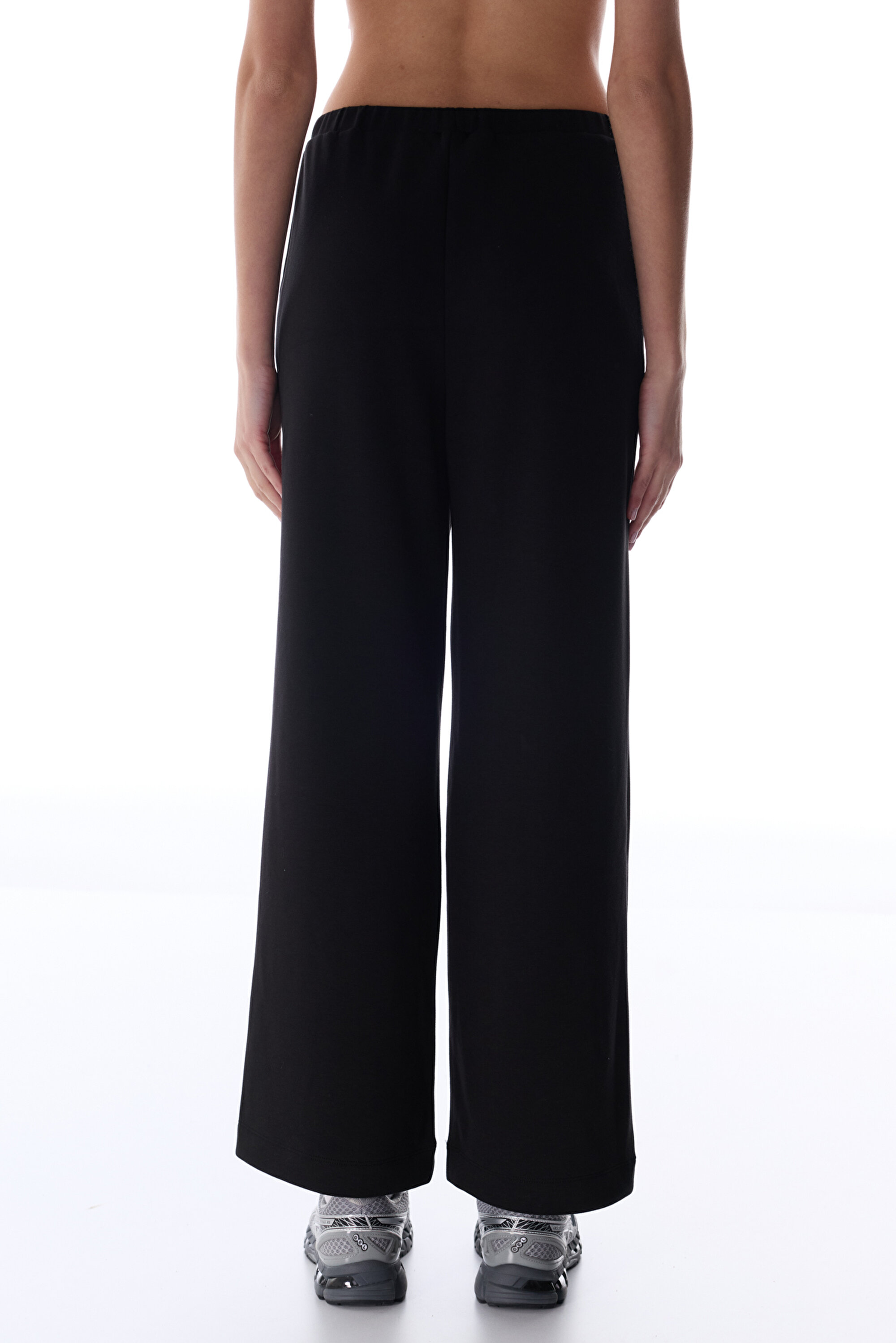 Siyah Silky Touch Yüksek Bel Geniş Paça Pantolon PHP7Z9JO26IY-BK3