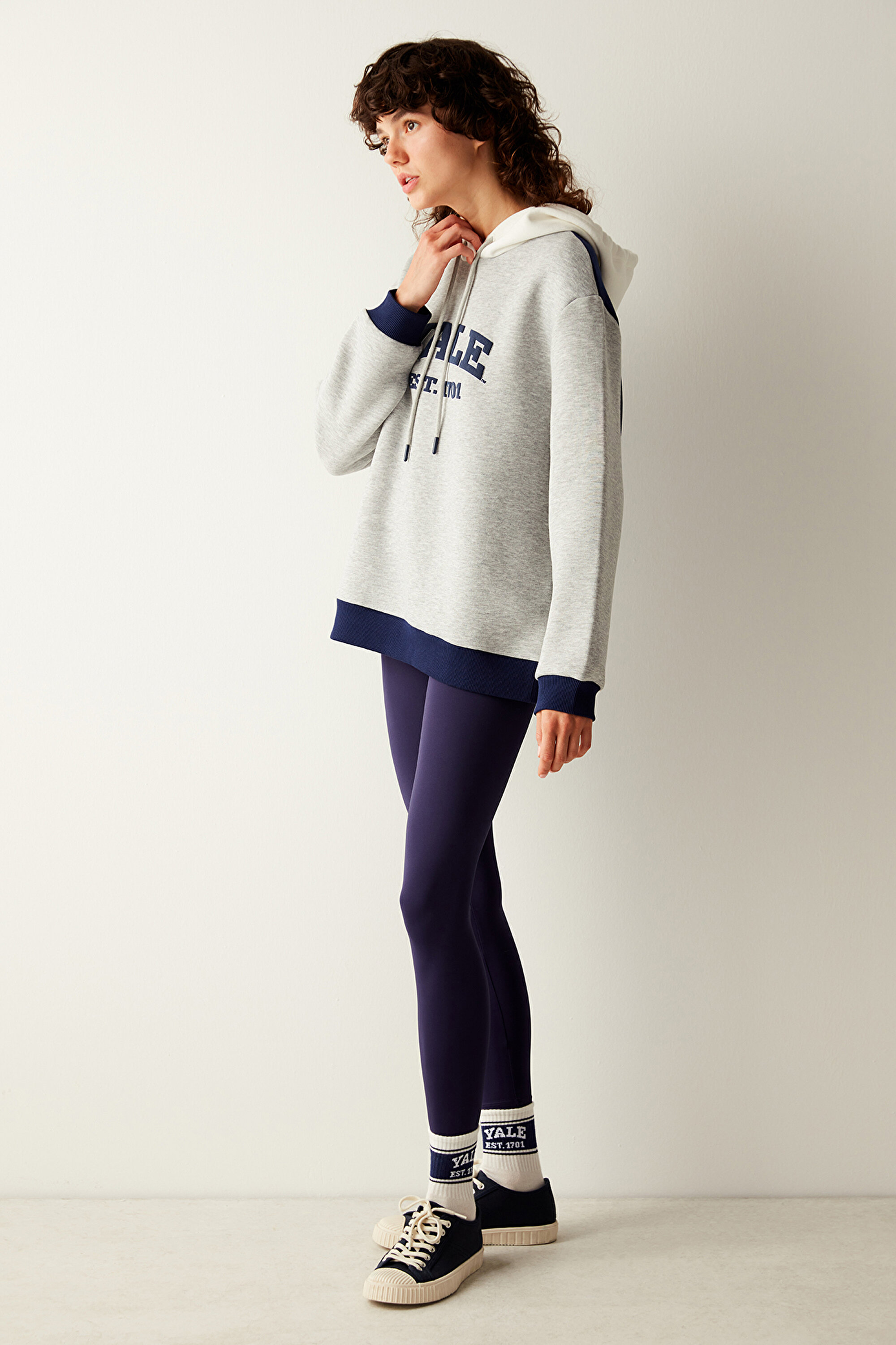 Yale Slogan Baskılı Renkli Sweatshirt -Unique Koleksiyonu