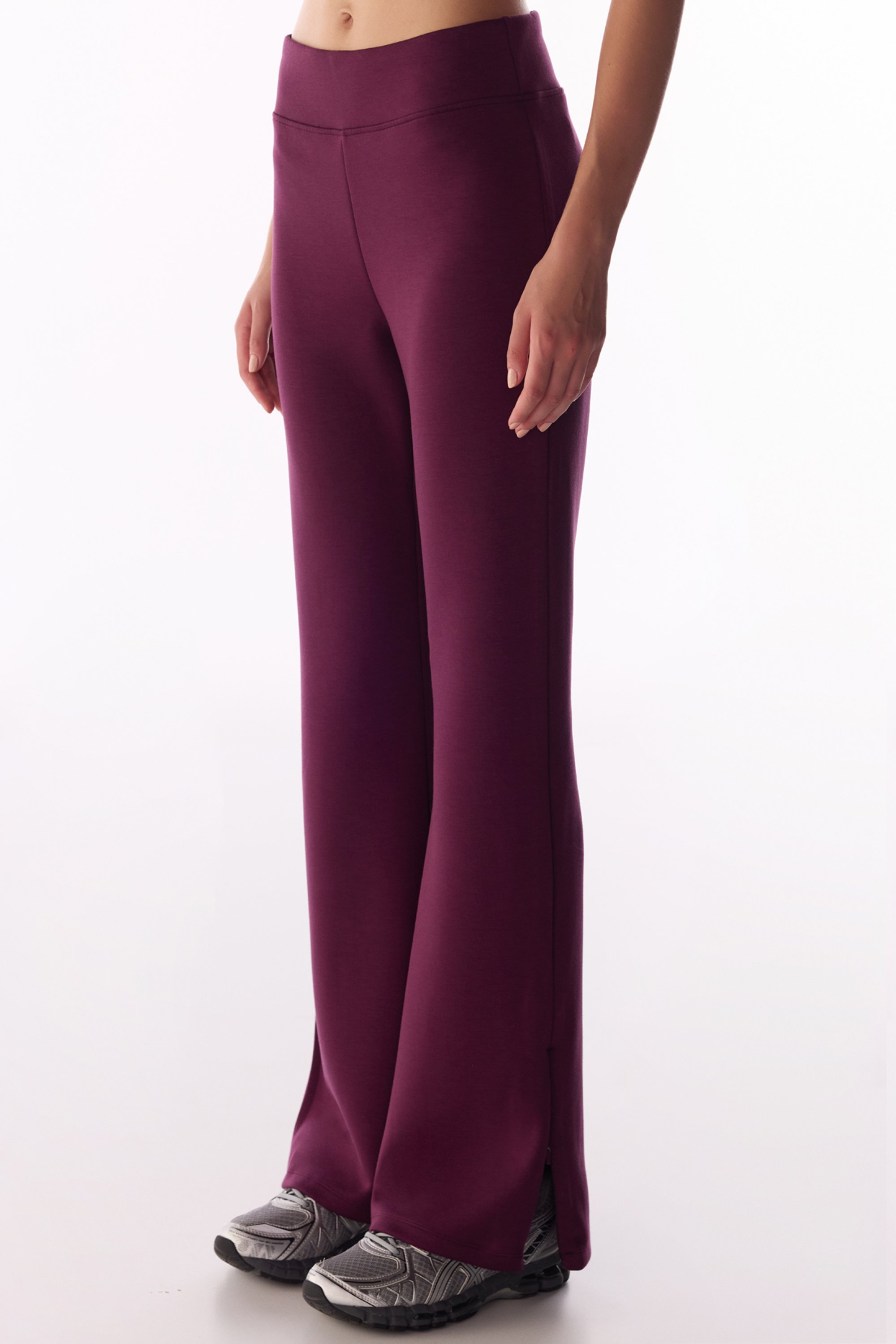 Bordo İpeksi Dokunuş Silky Touch Paça Detaylı İspanyol Paça (Flare
