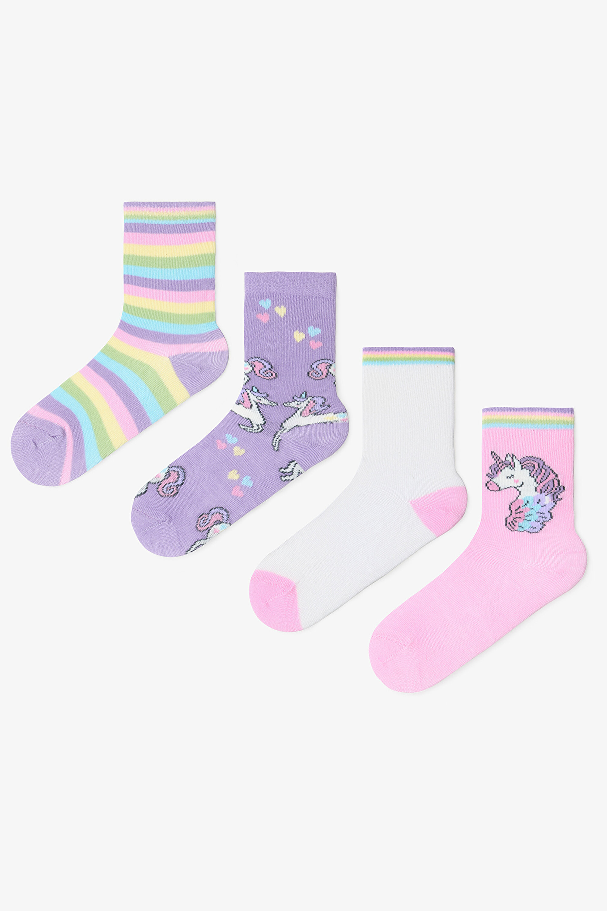 G. STRIPE UNICORN 4 PACK, 23-26, MIX MIX