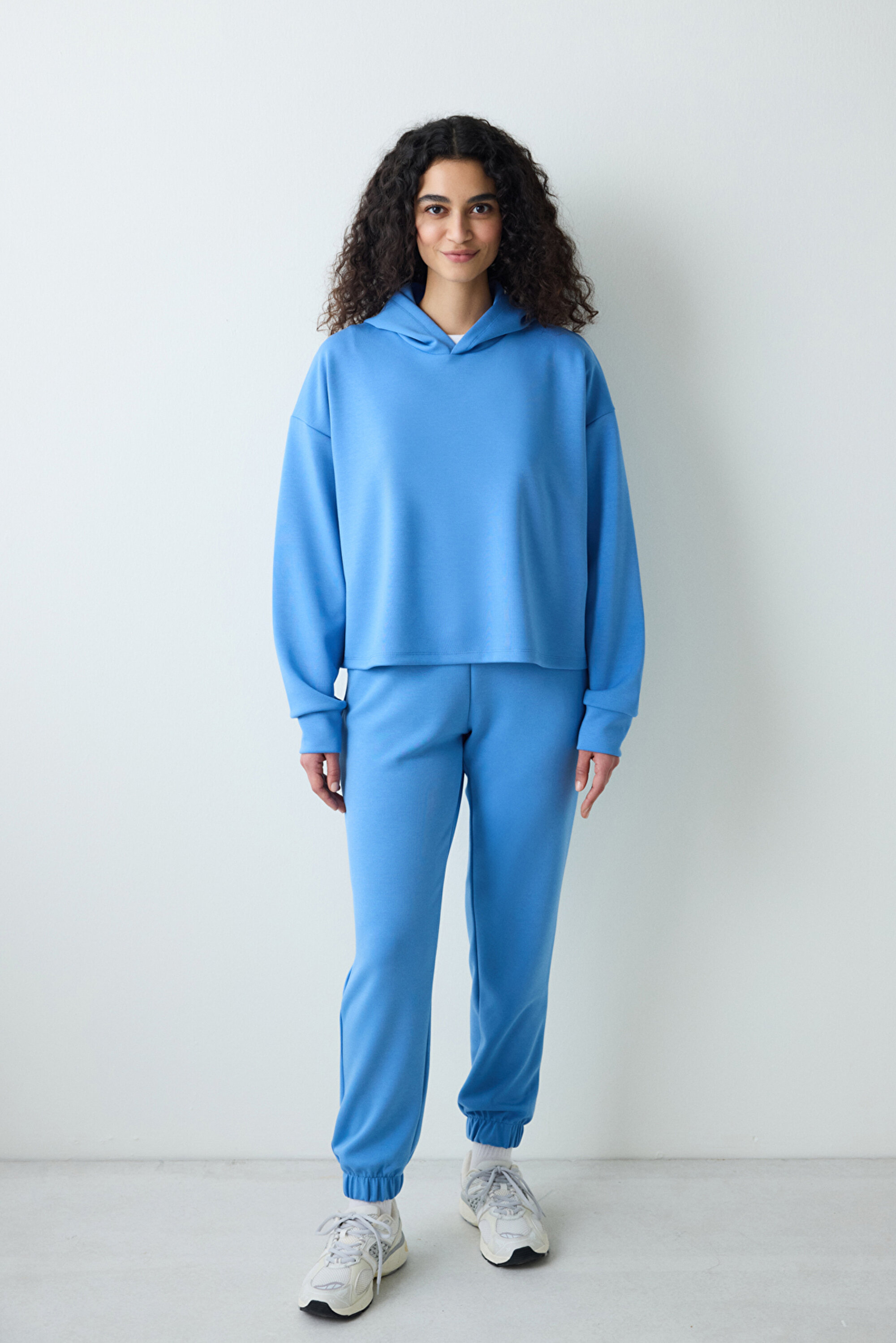 Mavi Kapüşonlu Silky Touch Sweatshirt PHTDSB1O25IY-BL11 - Penti