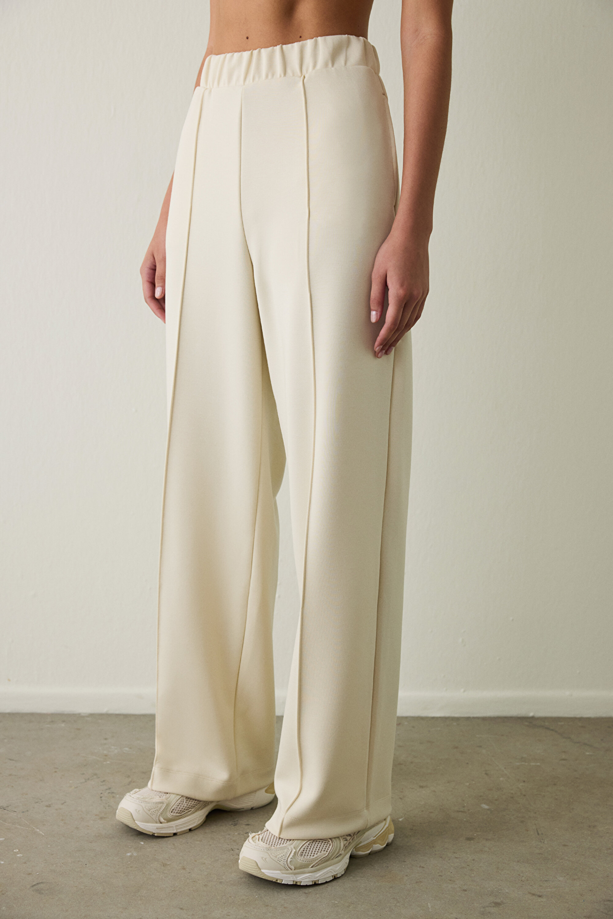 パンツ andmary Highwaist ribbon pants beige S ANDMARY】Highwaist ribbon pants