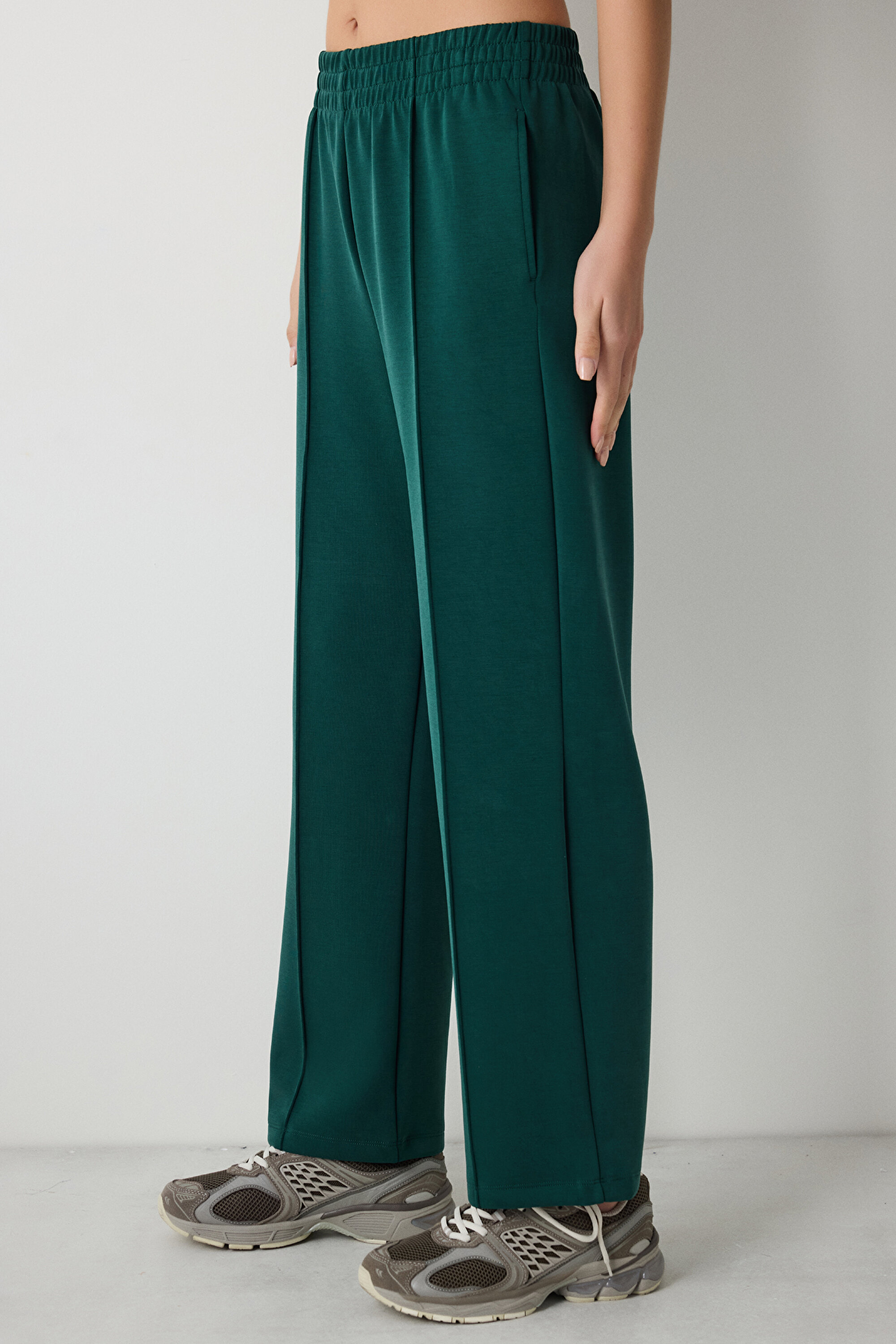 Modal Straight Koyu Yeşil Pantolon PHV4QKKB25IY-GE39 - Penti