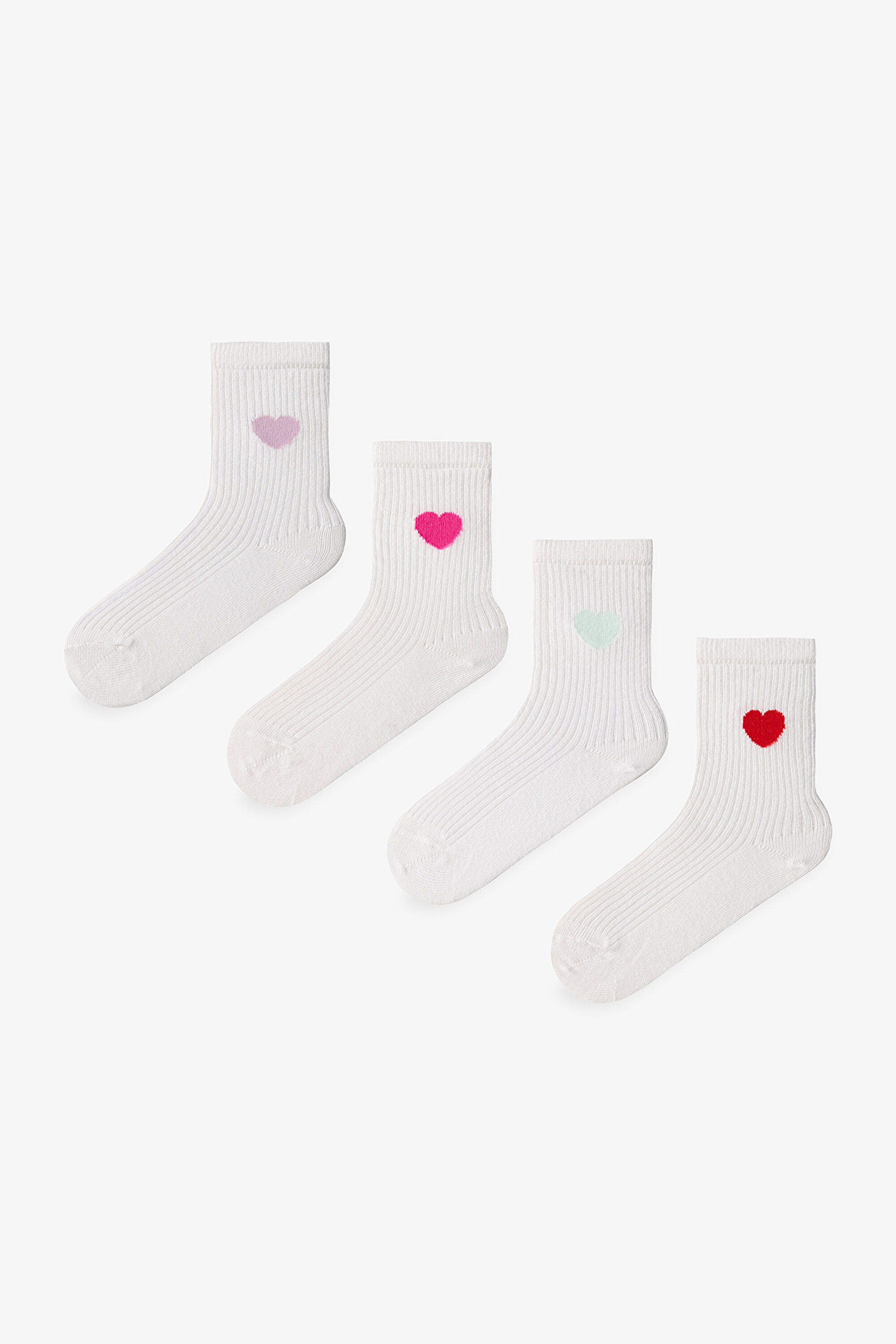 Kız Çocuk Colored Hearts 4'lü Tenis Soket Çorap PHY9S73S26IY-166