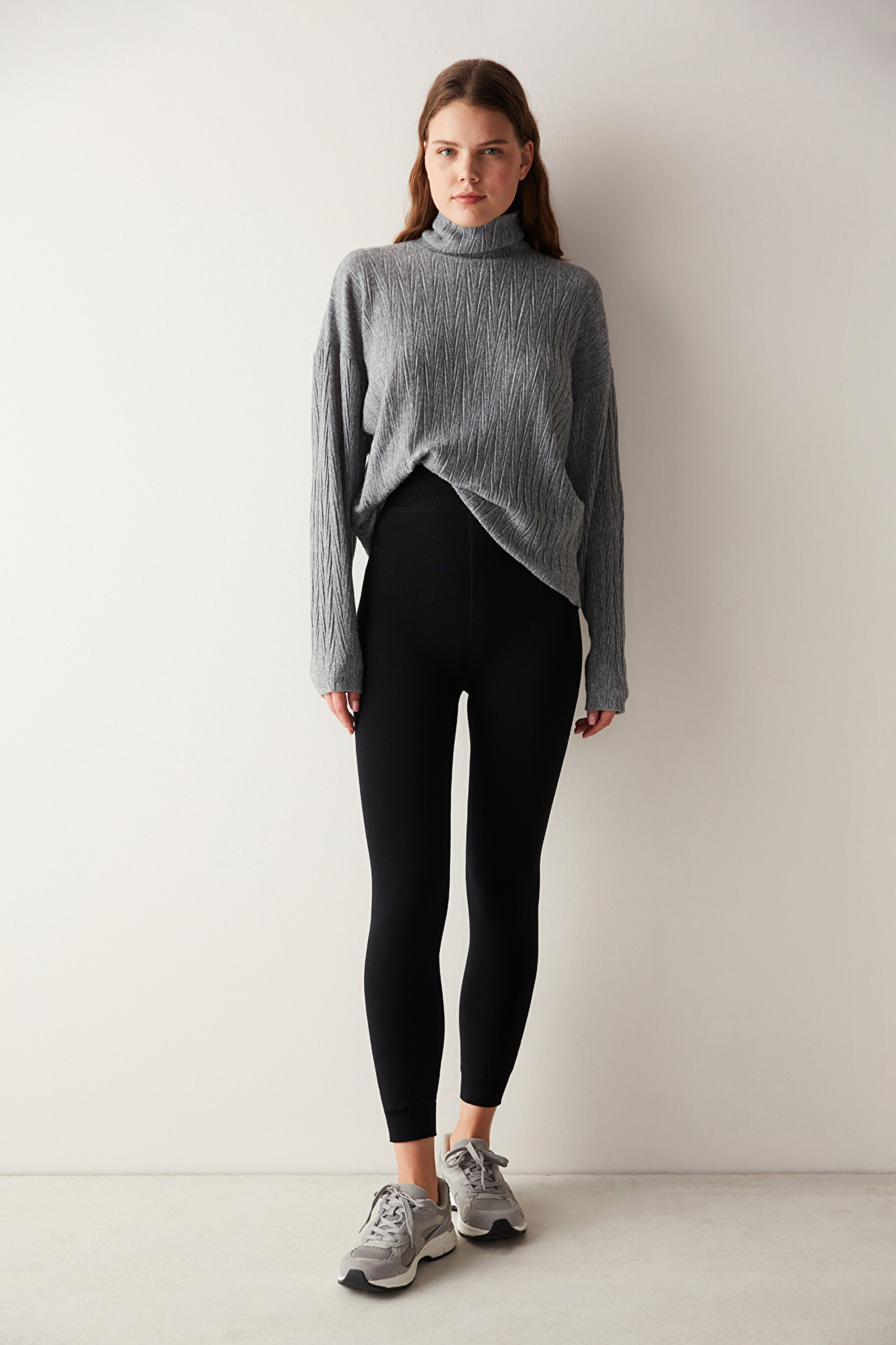 Fluffy Black Leggings PHYCAXP023SK-500 - SIYAH3 - Penti
