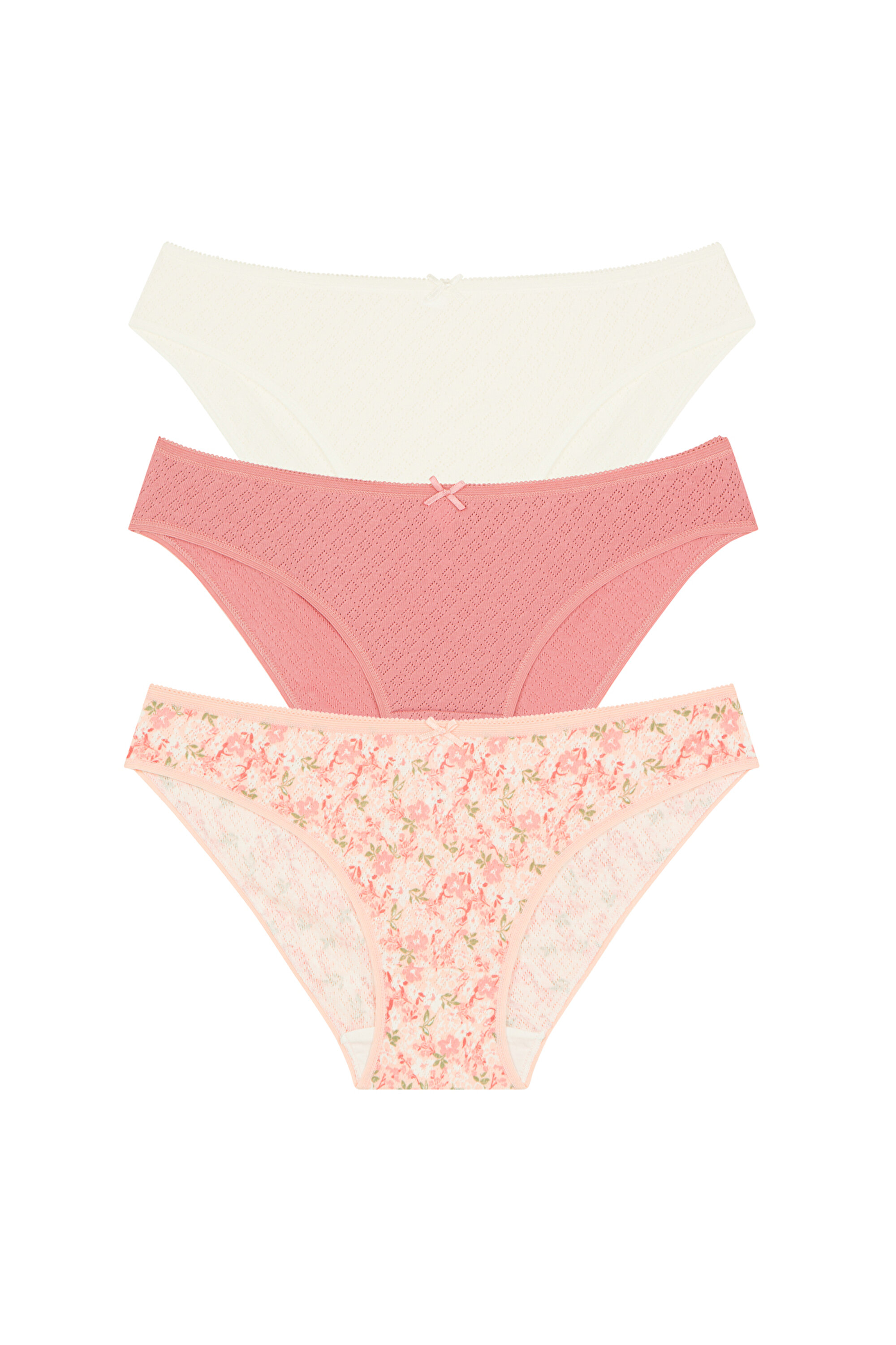 SOFT POINTEL FLORAL 3LU SLIP, L, MIX MIX
