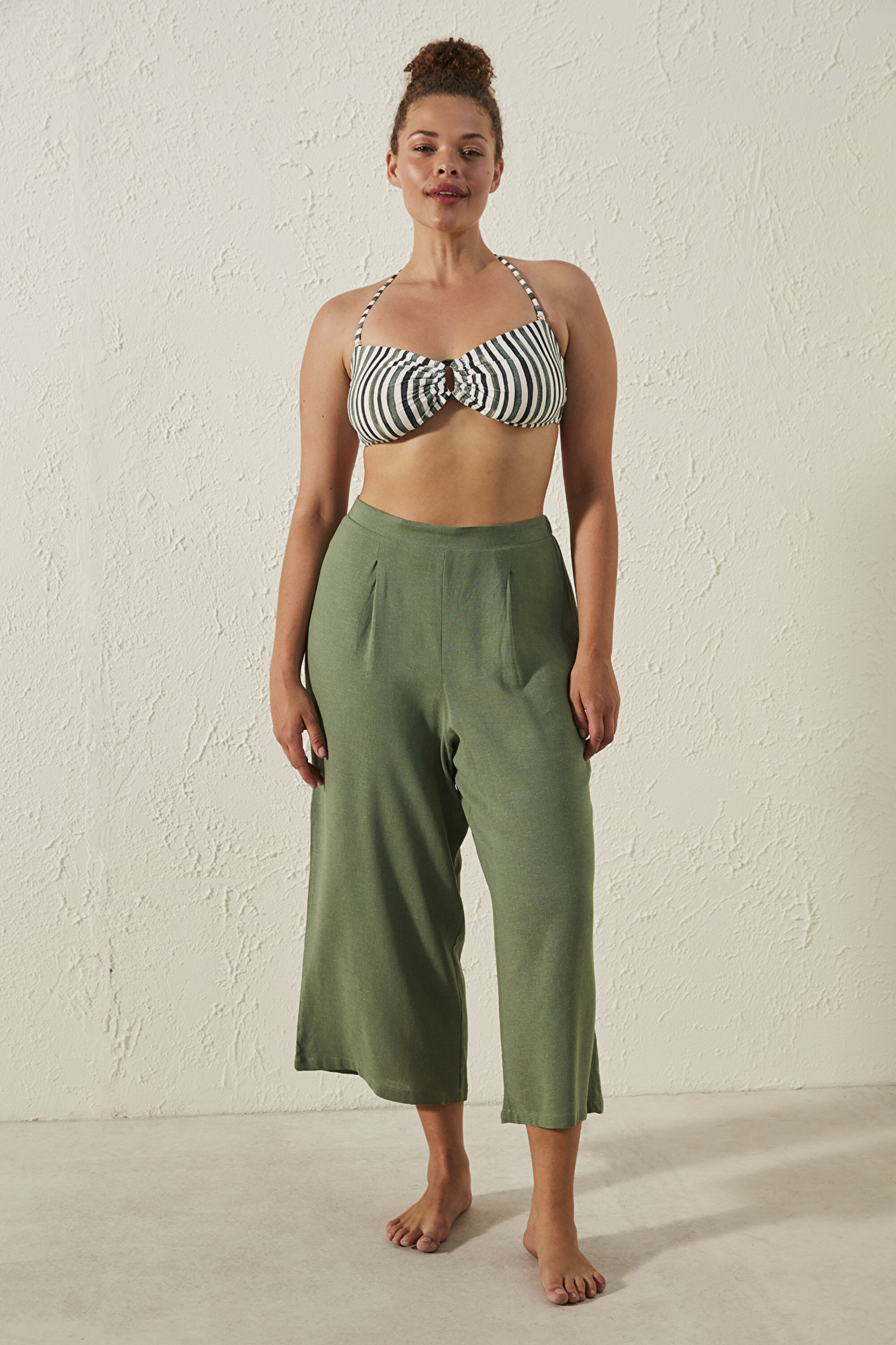 LOHEN★DOUBLE WAIST HALF PANTS Lena Yeşil Pantolon PL2HA6D323IY-GN1 - Yeşil - Penti