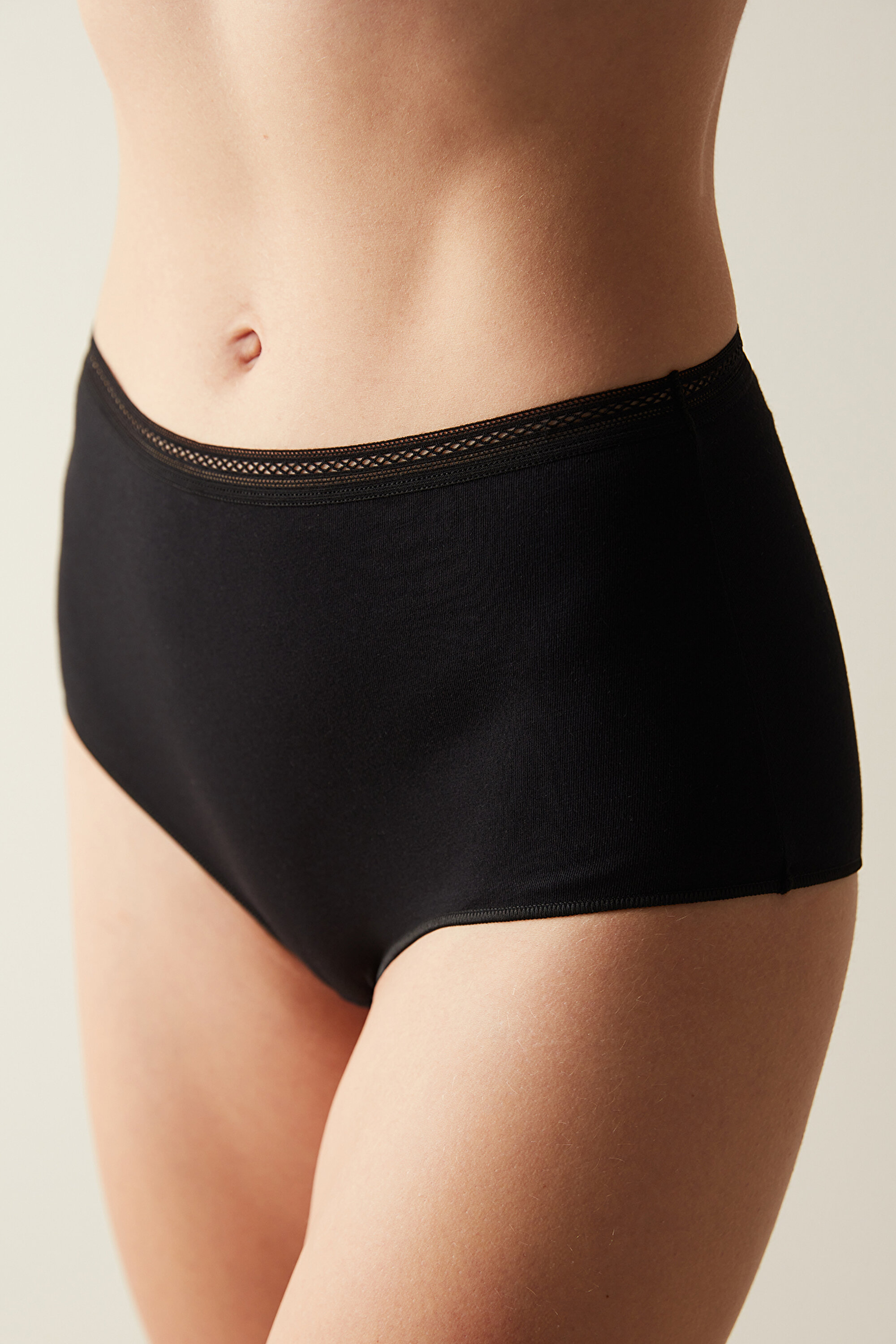 Easy Cotton Trim Highwaist Slip PL2IGQP424IY-BK3 - SIYAH - Penti