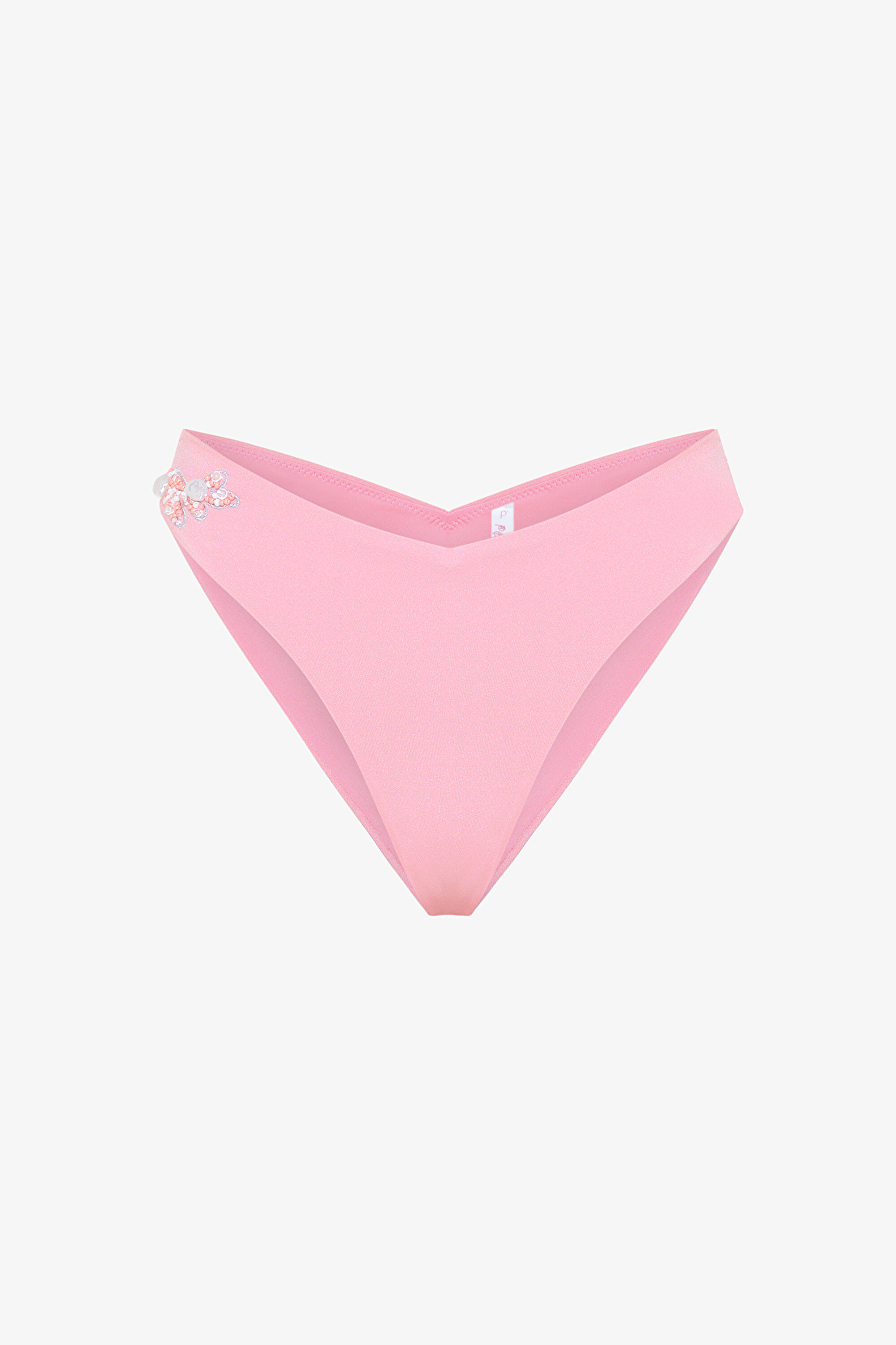 ★AGNEL★ Joy Bikini Panties_Pink Pink Pearl V Slip Bikini Bottom - Gamze Erçel Colleciton