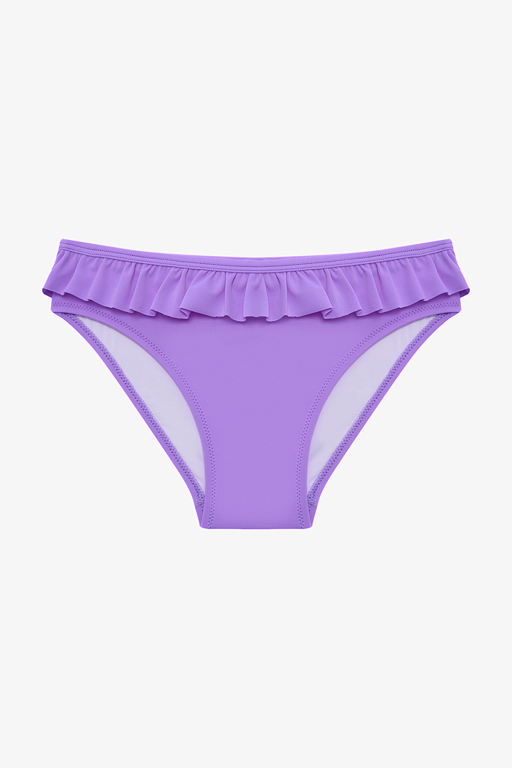 Lila Kız Çocuk Butterfly Fırfırlı Üçgen Bikini Takım PL877KM325IY