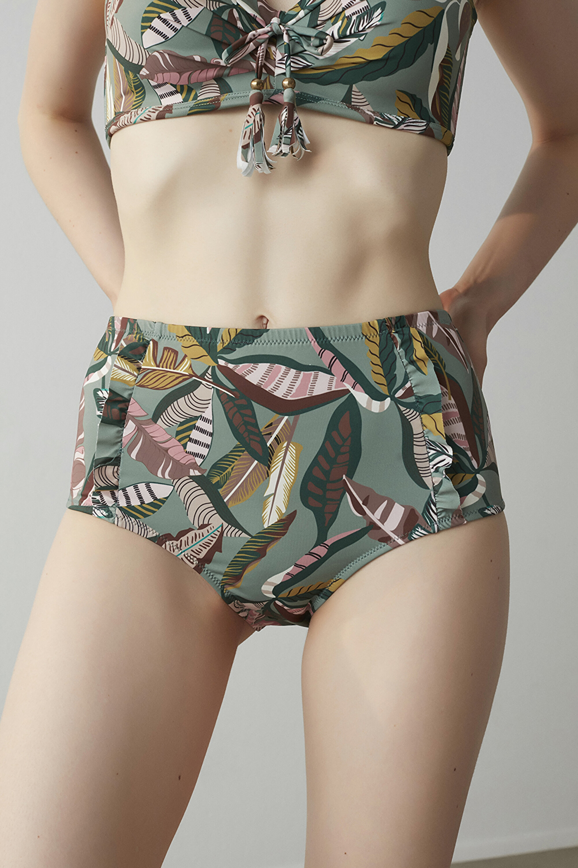 IOLE HIGH RUFFLE BOTTOM, 34, MIX MIX