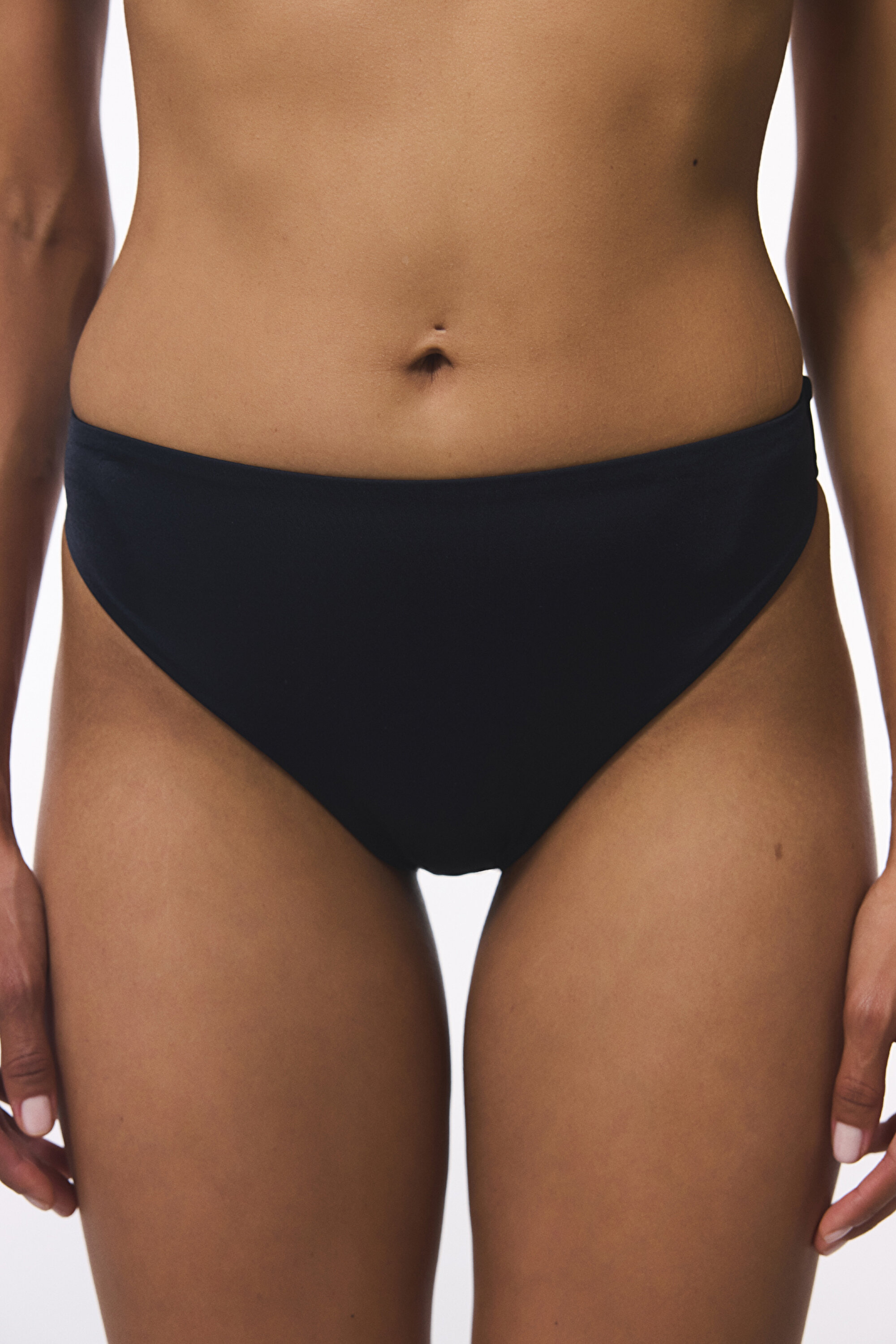 HIGH LEG SLIP BOTTOM, 34, BK5 SİYAH