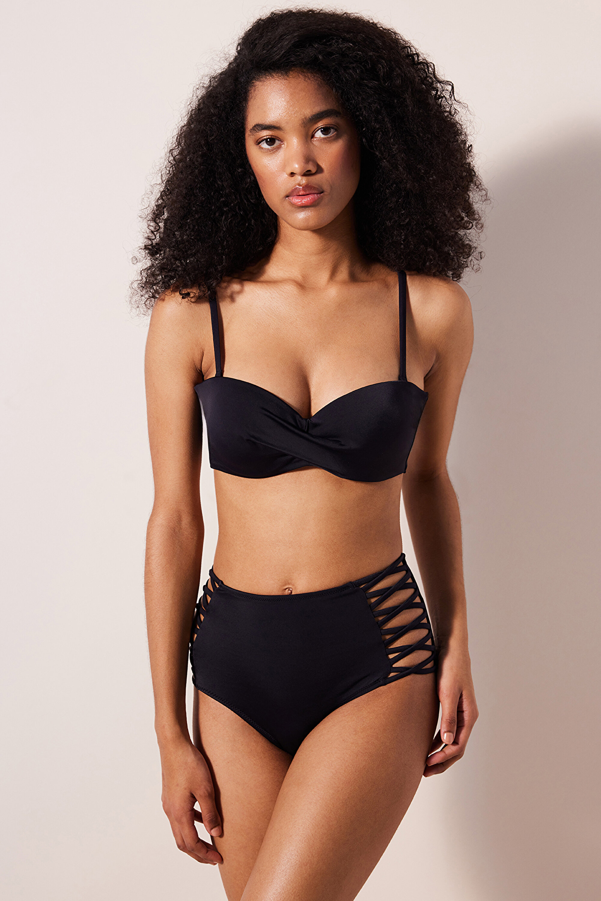 Strapless black bikini store