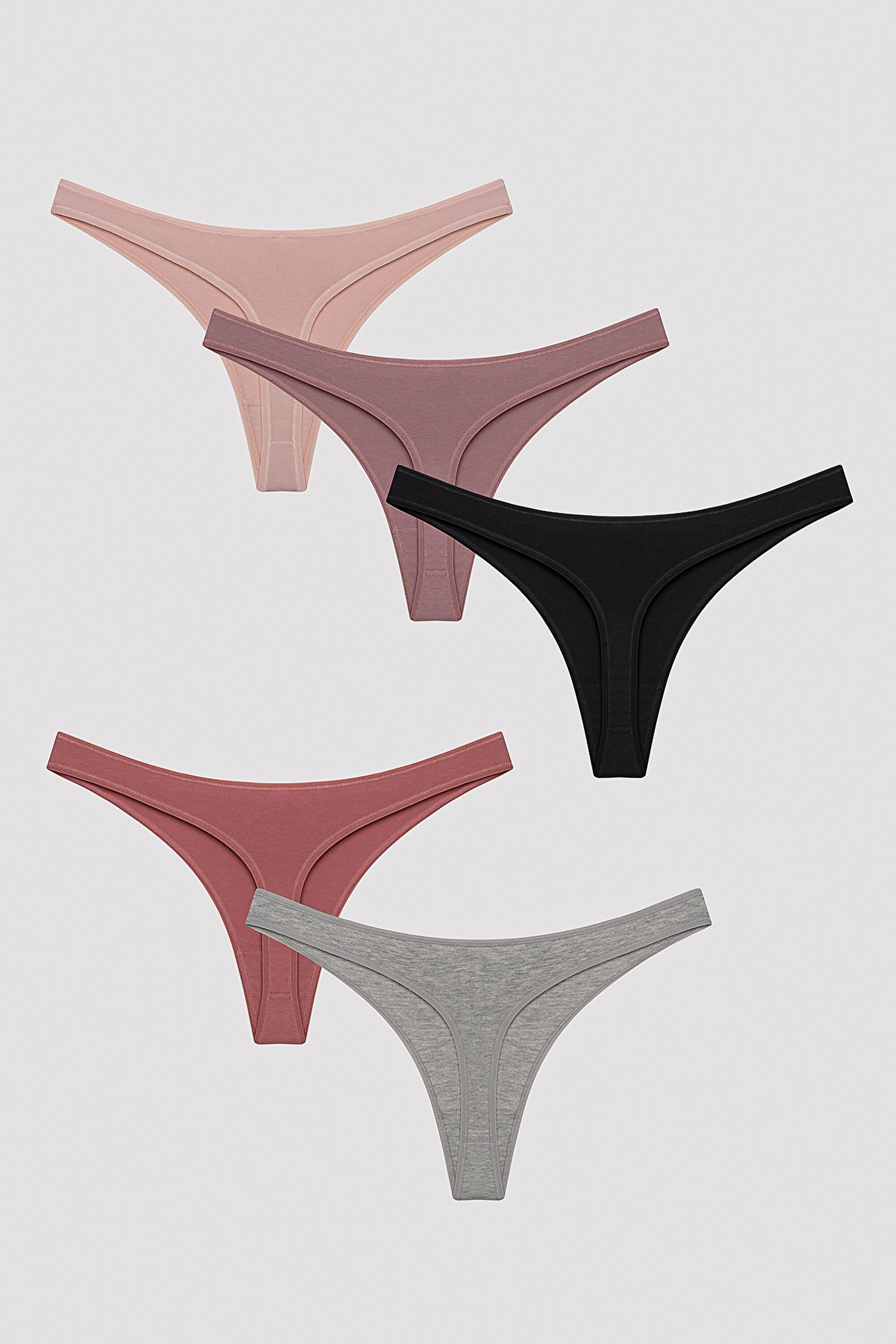 EARTH TONES 5LI THONG, L, MIX MIX