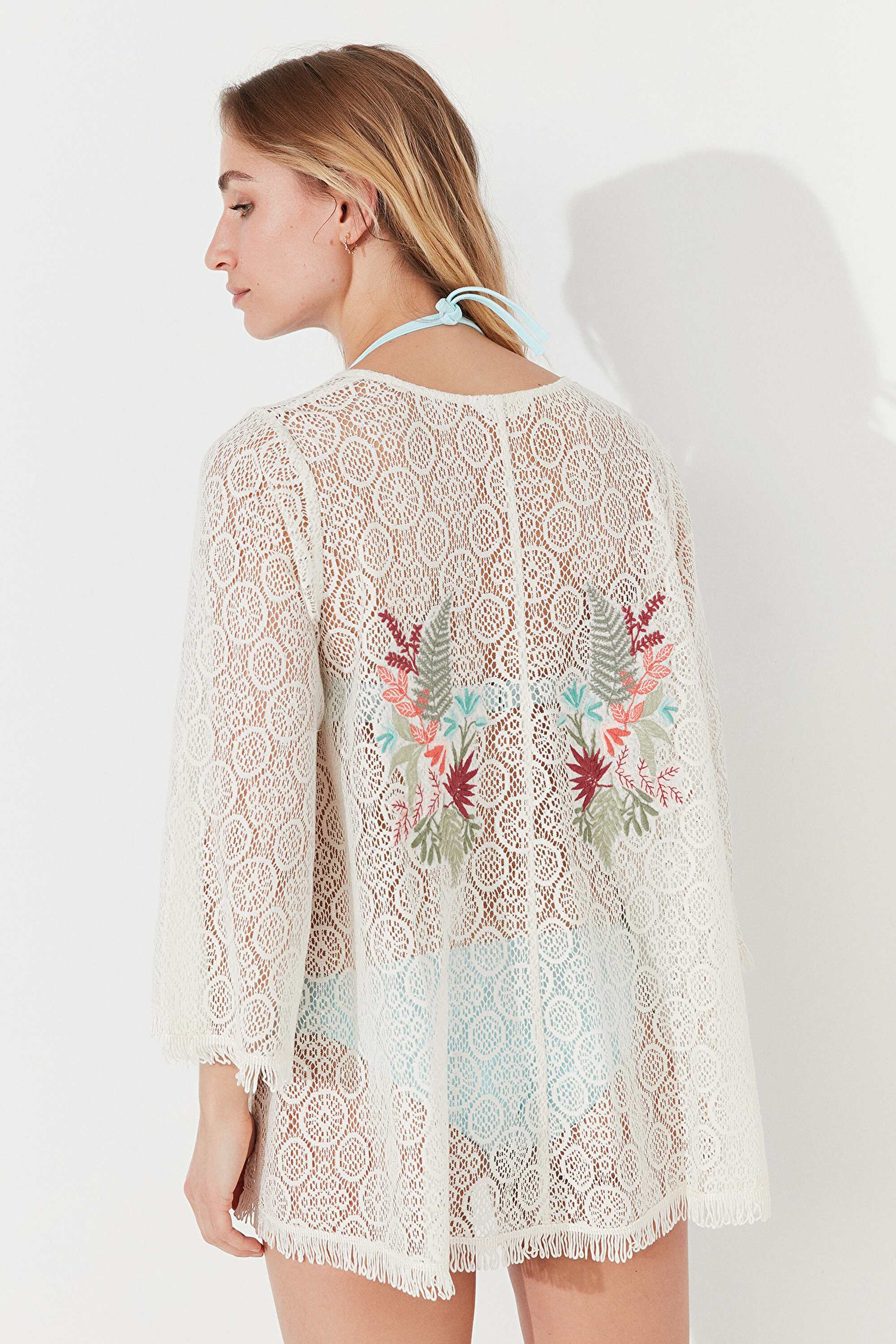 TROPIC BACK KIMONO, M/L, BEJ3