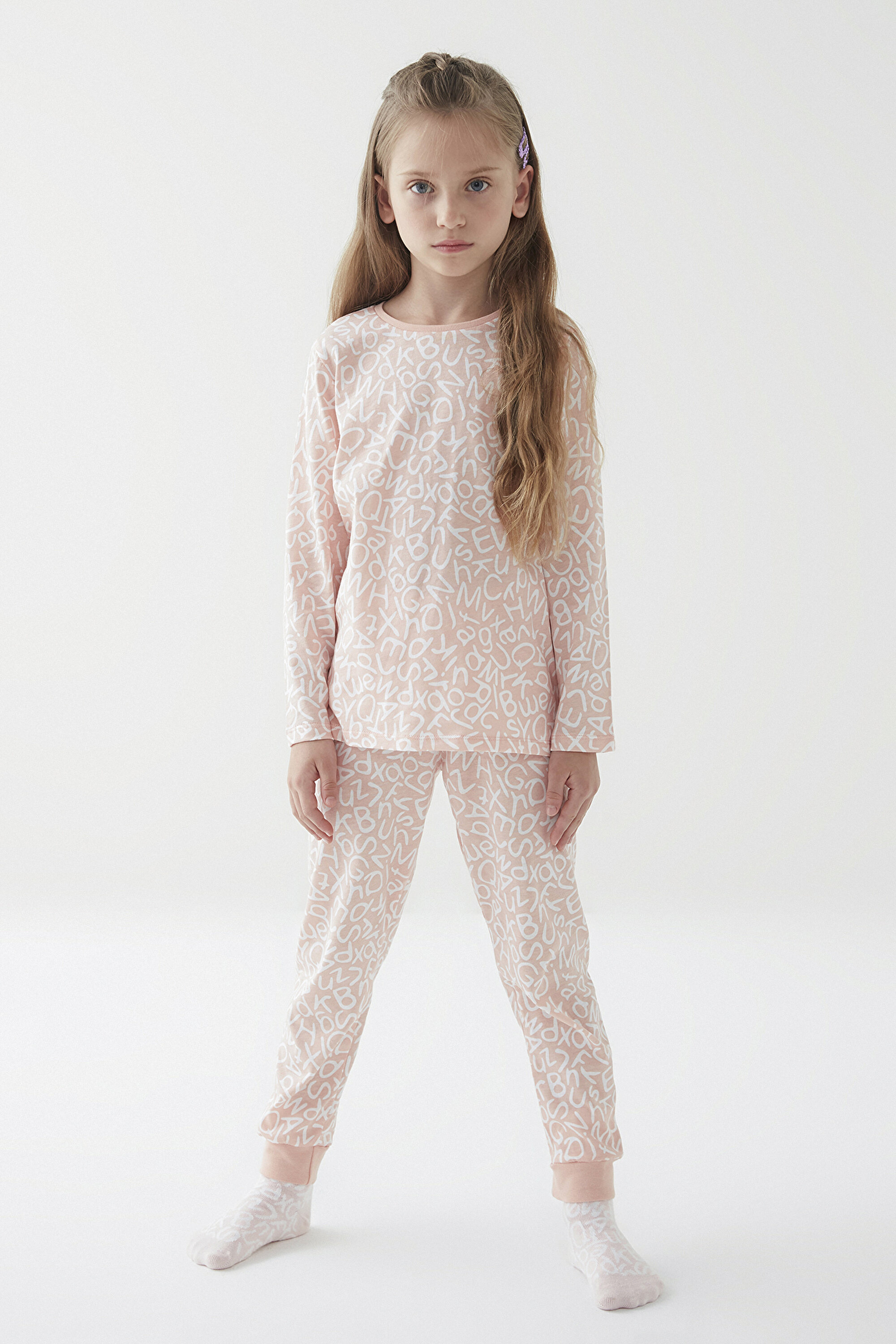 GIRLS CK LETTERS LS 4LU PJ, 3-4, MIX MIX