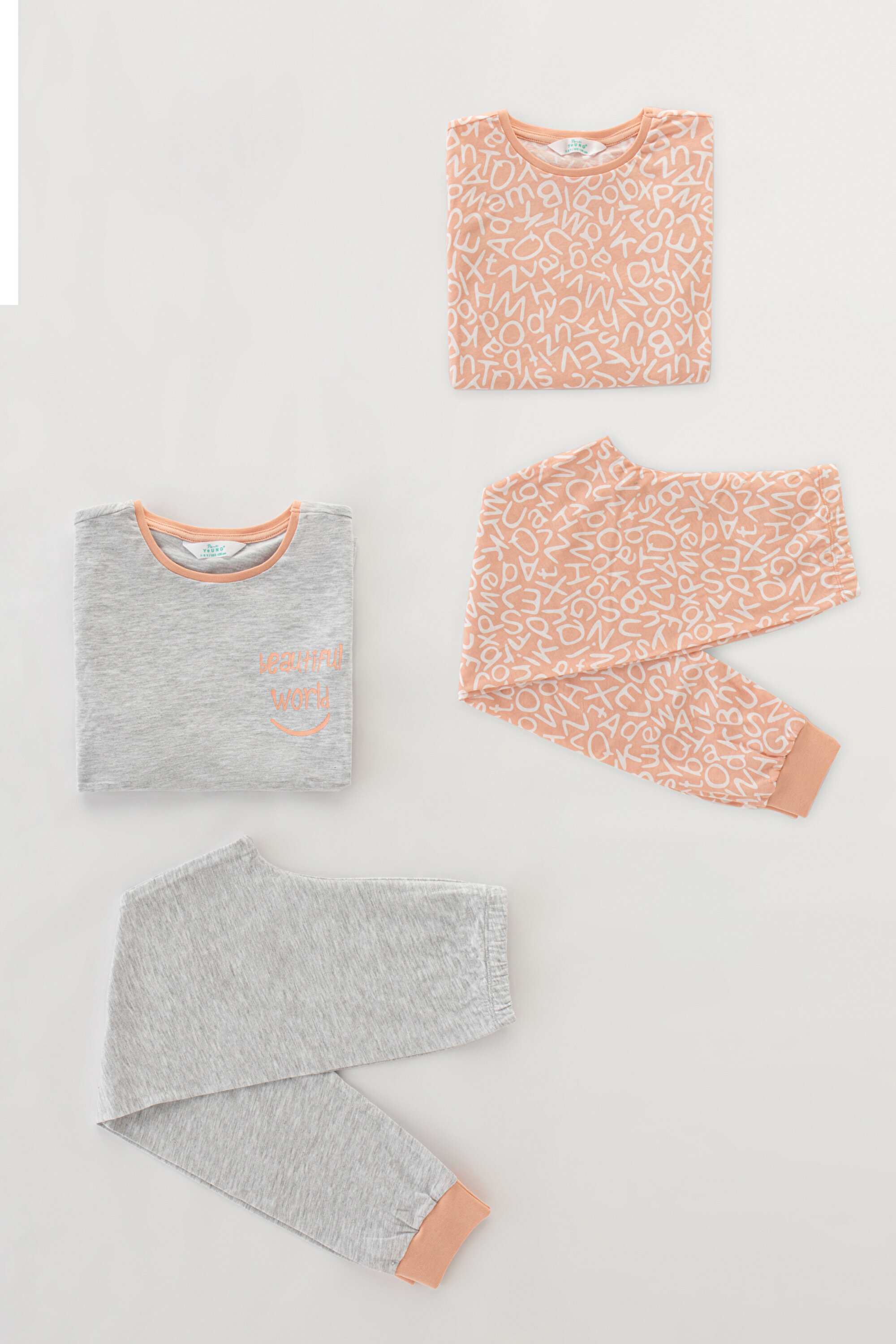 GIRLS CK LETTERS LS 4LU PJ, 3-4, MIX MIX