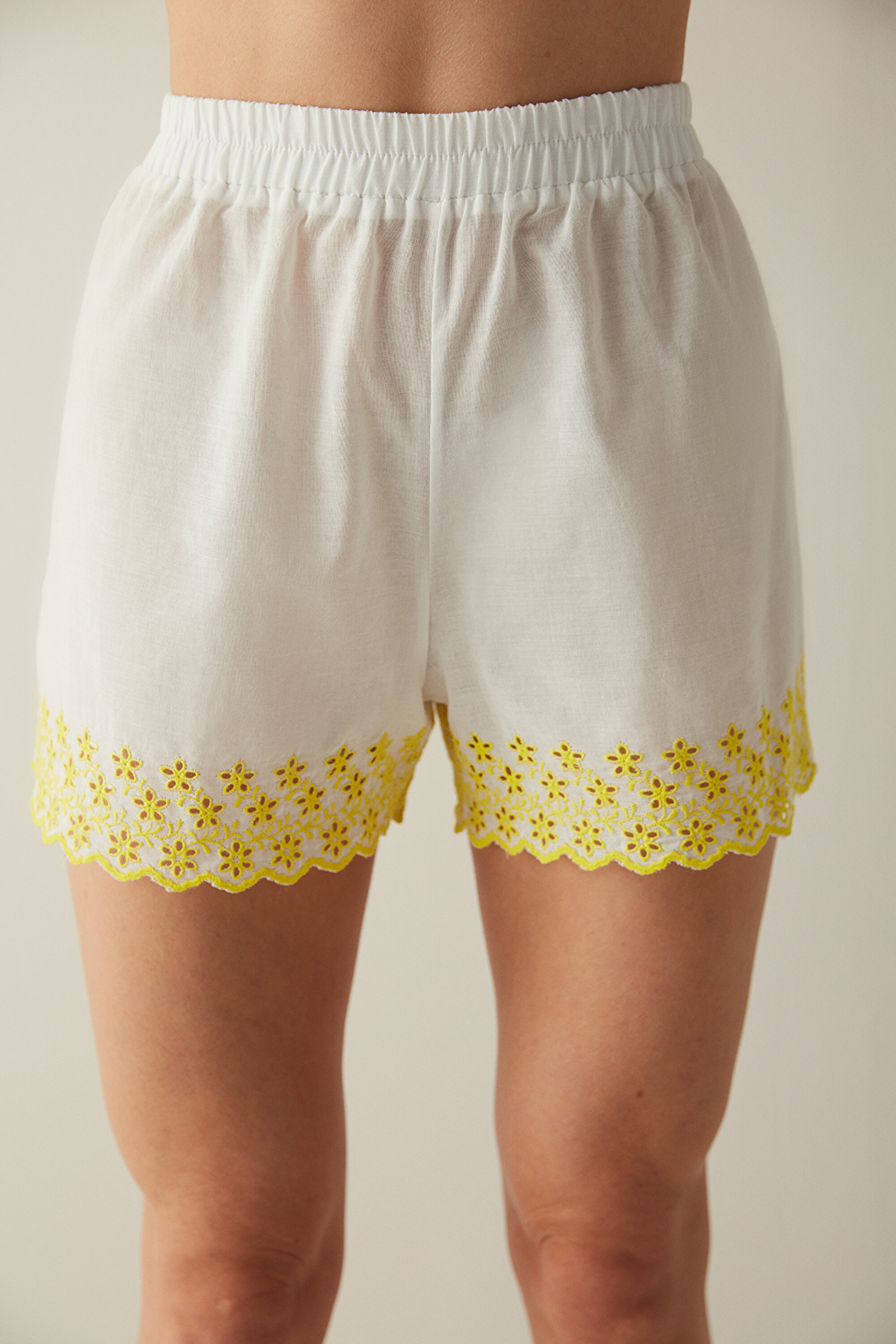 Daisy Solid Ecru Short PJ Bottom PN19CC9223IY-EC2 - EKRU - Penti