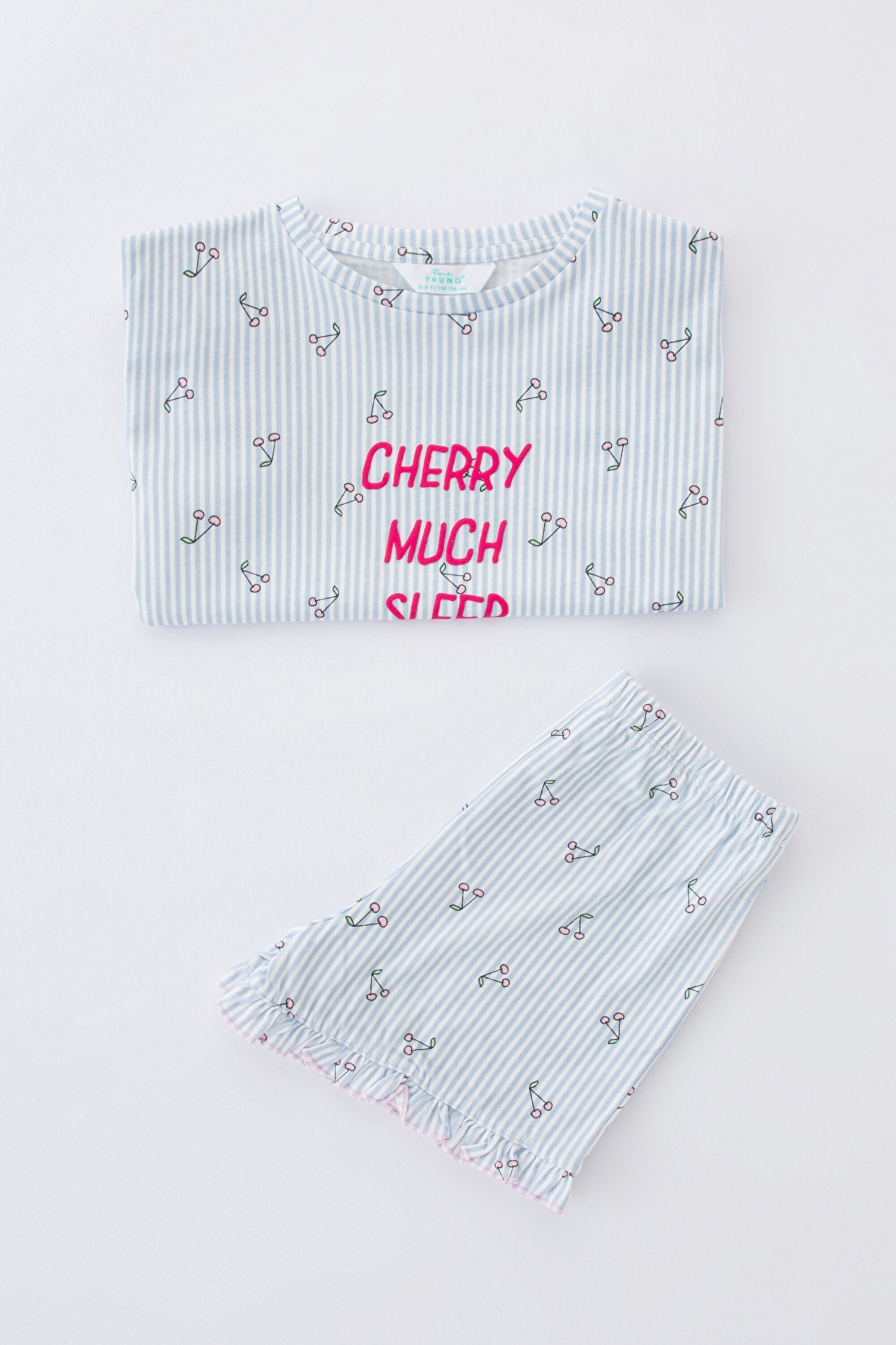GIRLS MARINE CHERRY 2LI PJ SET, 3-4, MIX