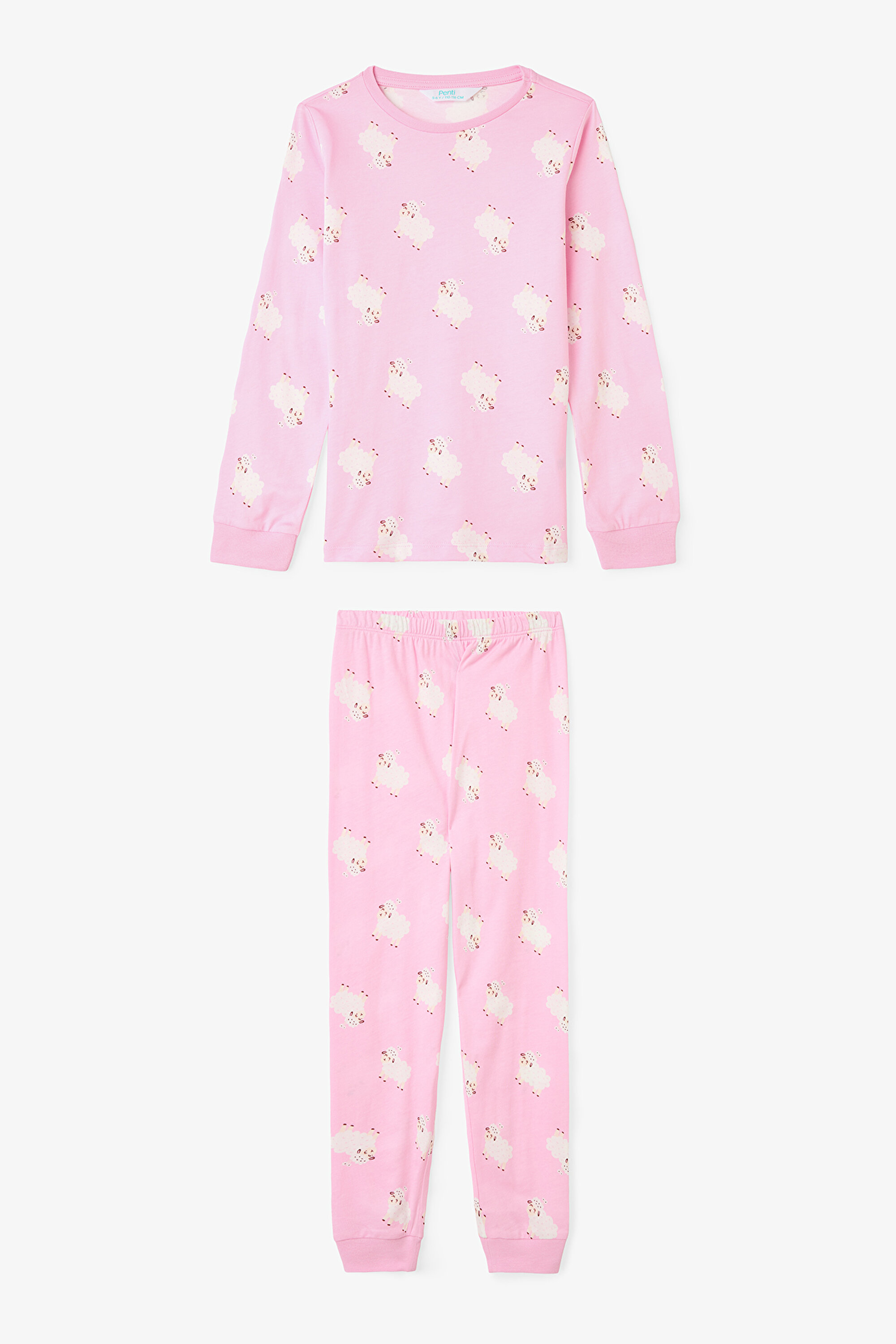 Kız Çocuk Yoyo Oyun Desenli Uzun Kollu Pamuklu 2'li Pijama Takımı